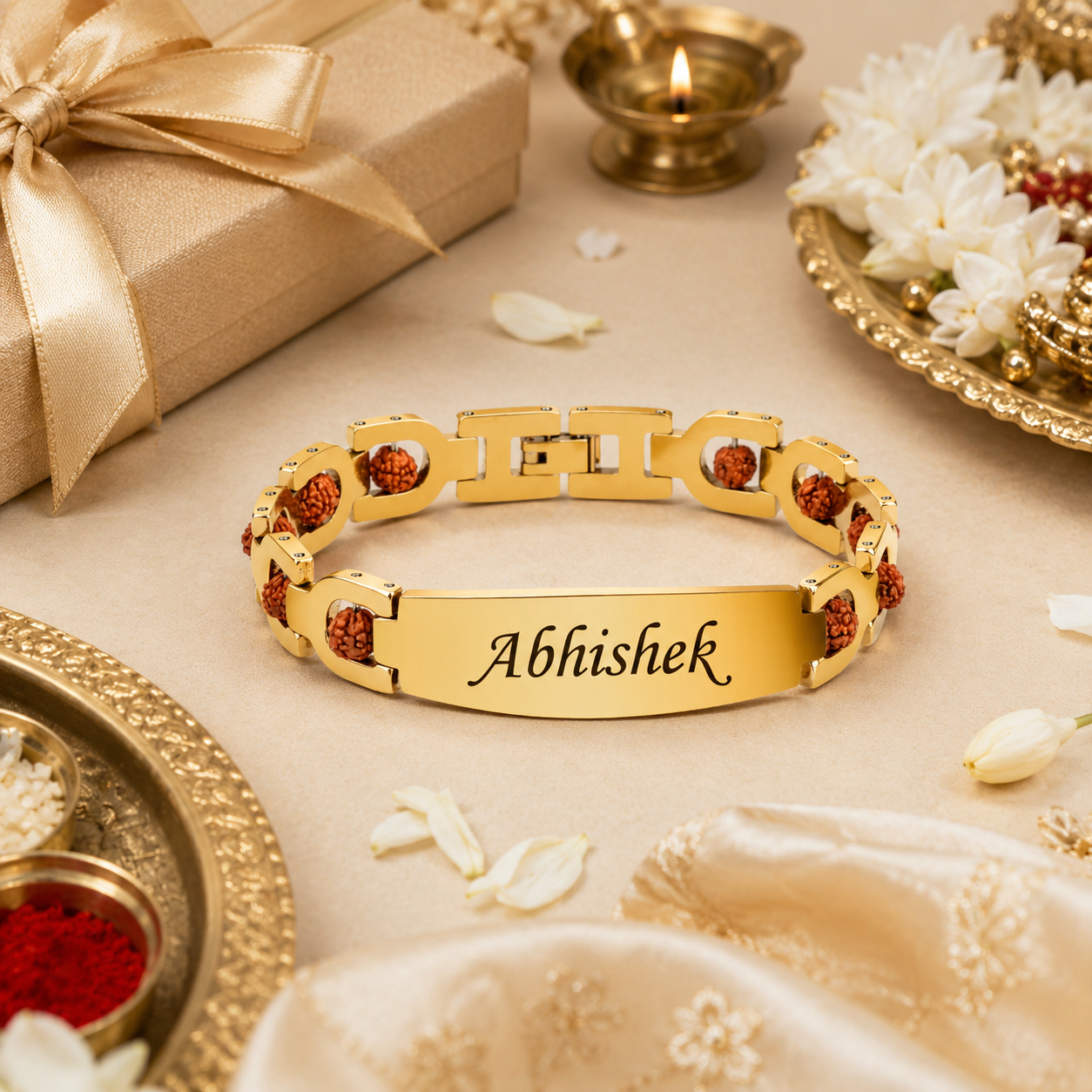 Personalized Rudraksh Bracelet With Name