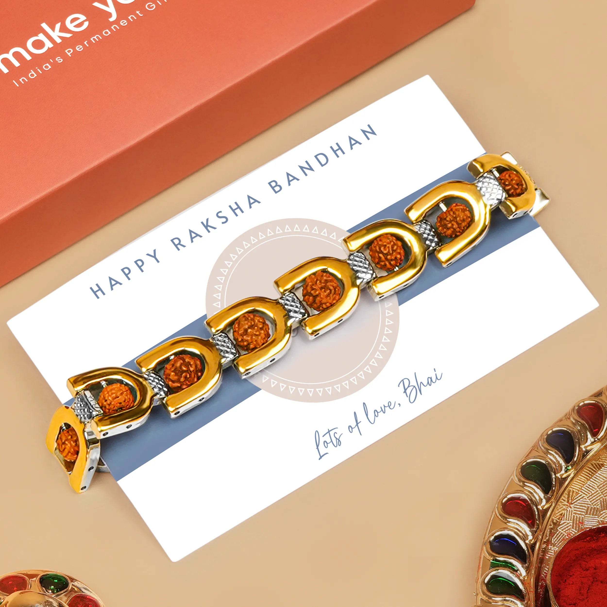 Royale Rudraksh Gold Plated Bracelet