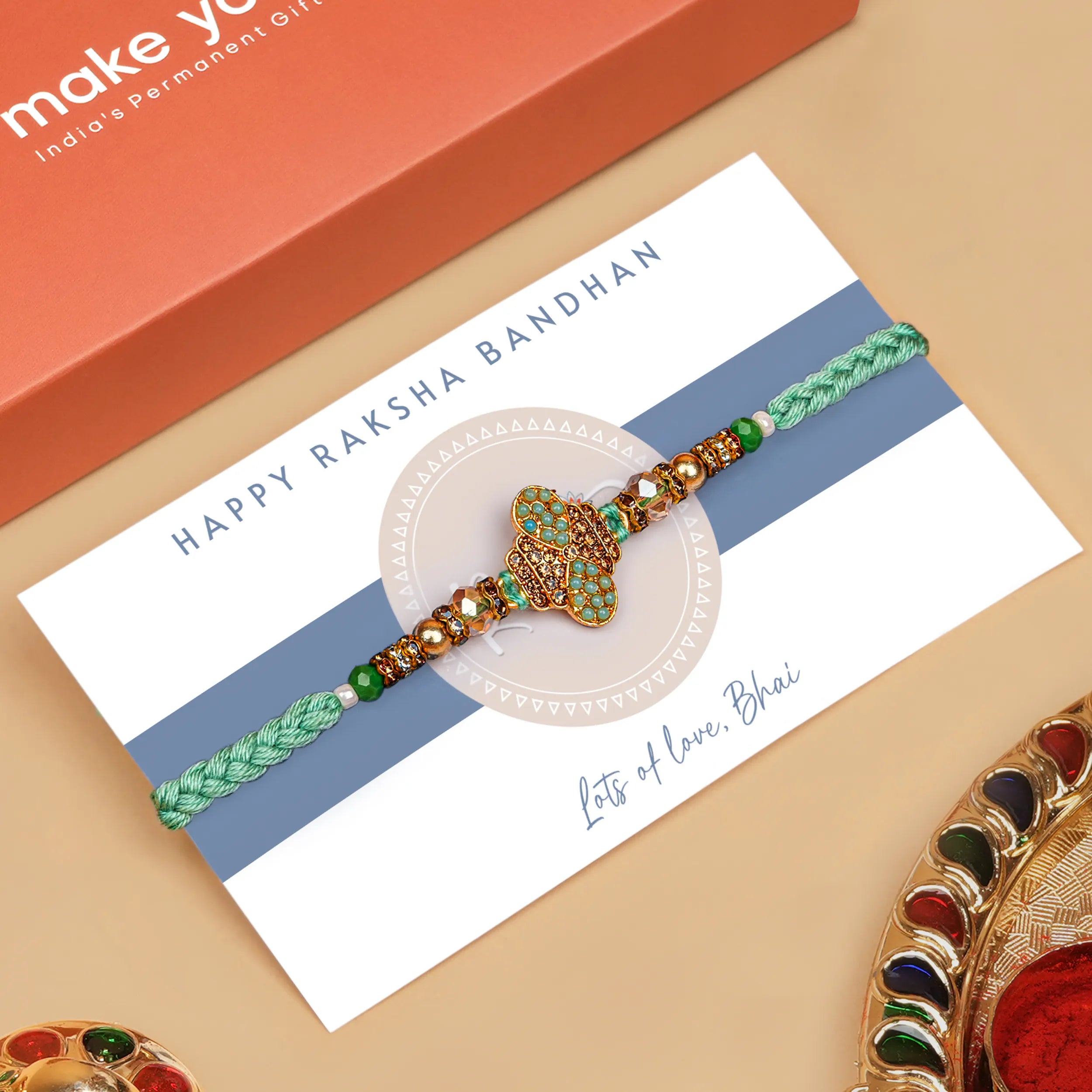 Handcrafted Pushp Vayu Beads Rakhi