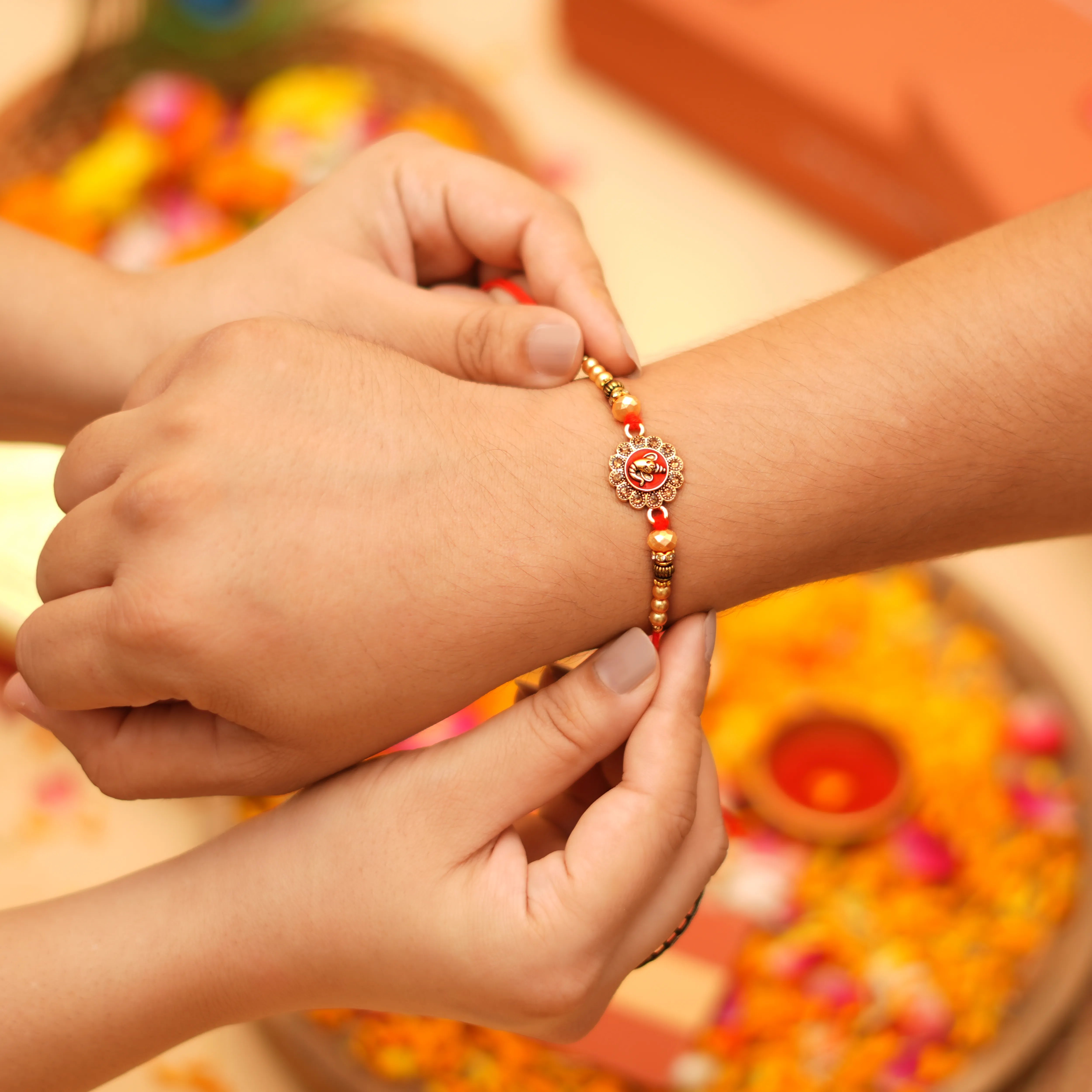 Handcrafted Ganpati Shubh Labh Rakhi