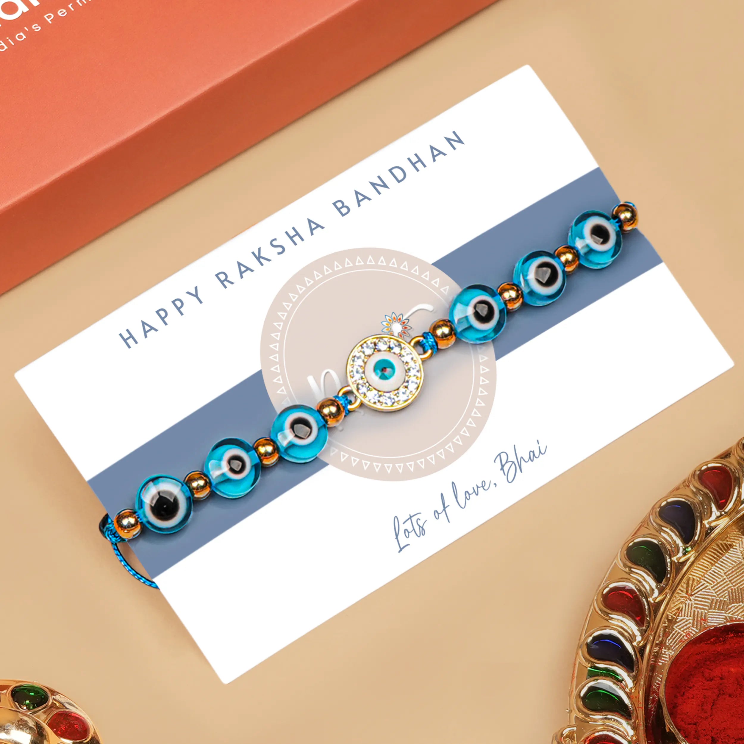 Handcrafted Drishti Kavach Studded Rakhi