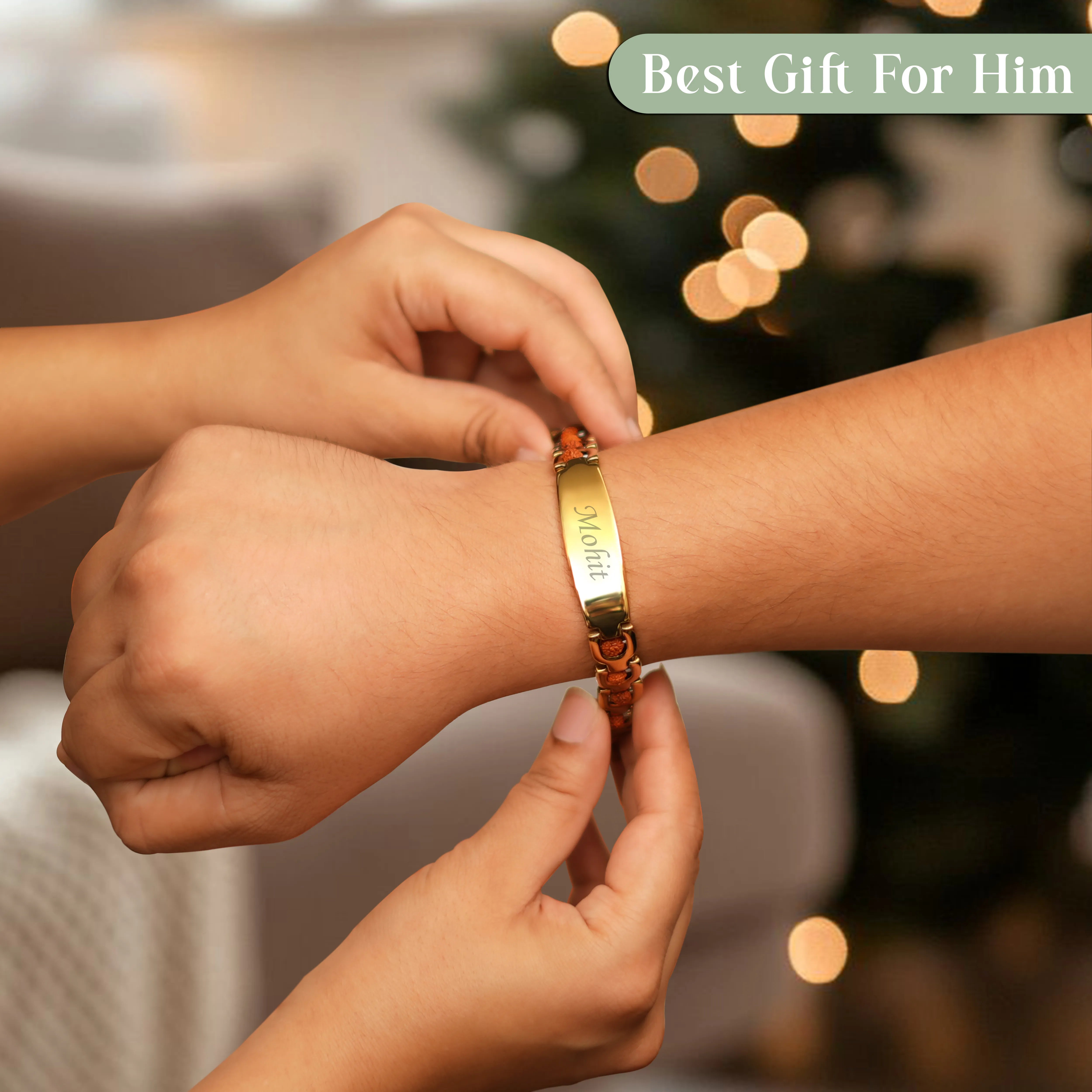 Personalized Rudraksh Bracelet With Name