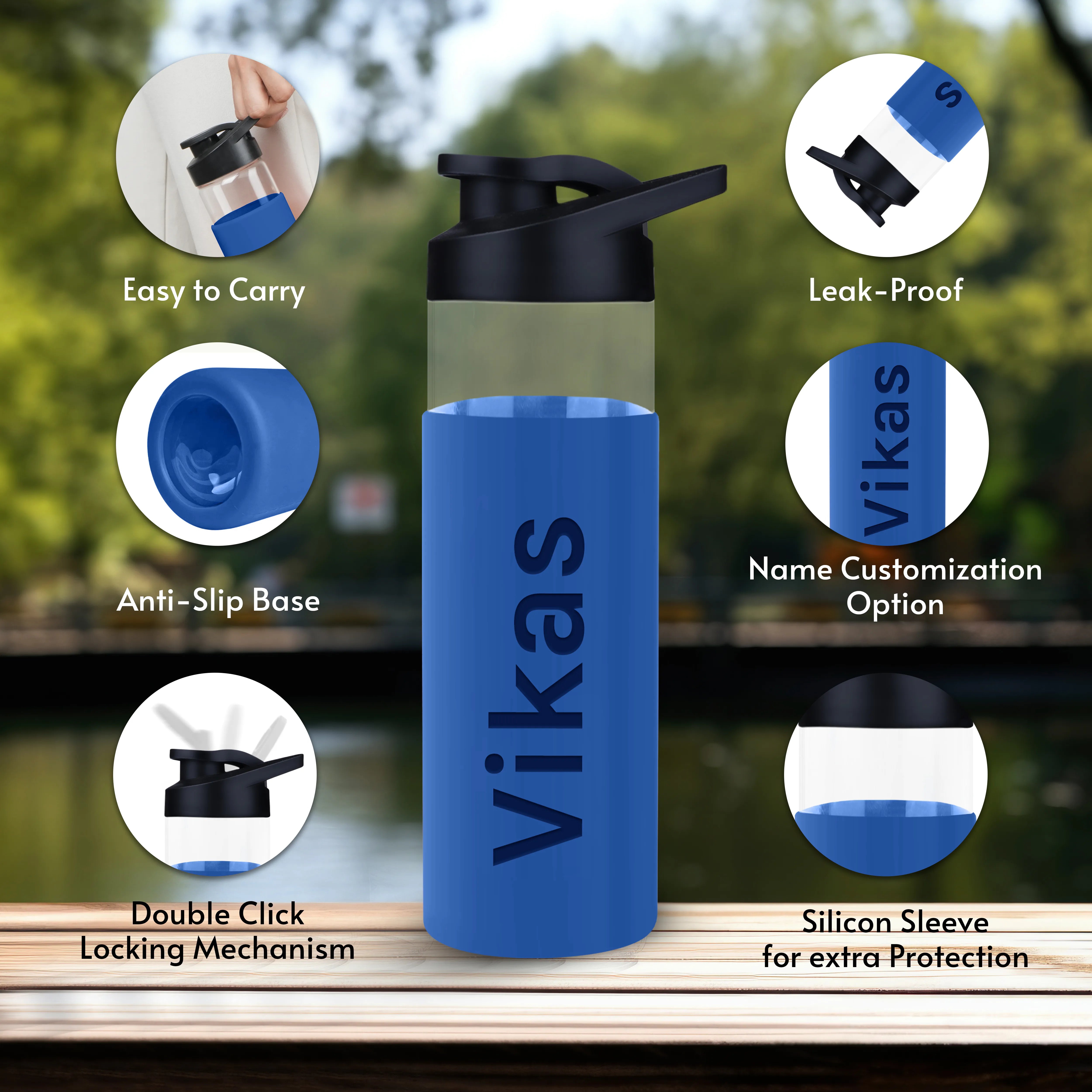Personalized Pure Wrap Borosilicate Sipper Bottle - 550ML