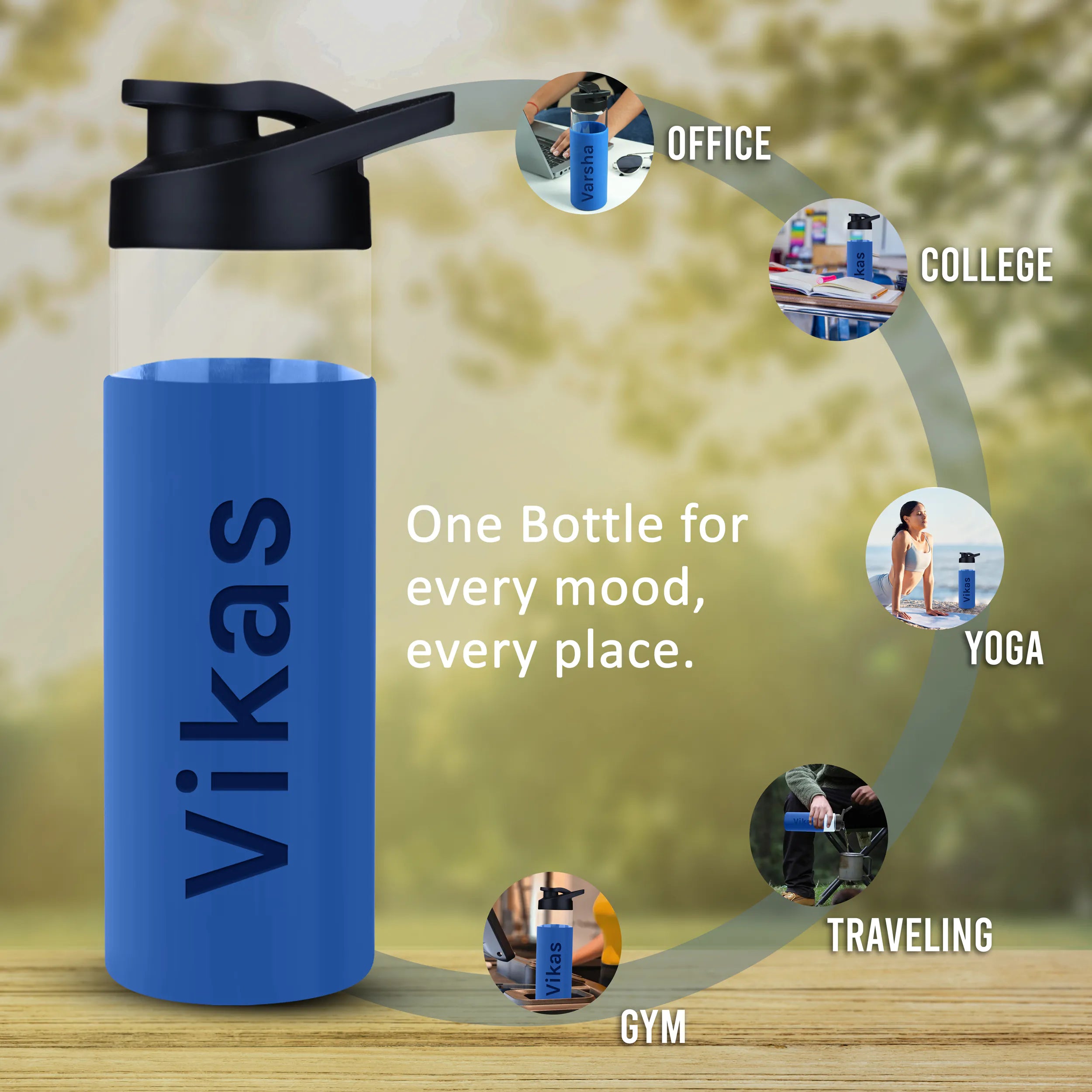 Personalized Pure Wrap Borosilicate Sipper Bottle - 550ML