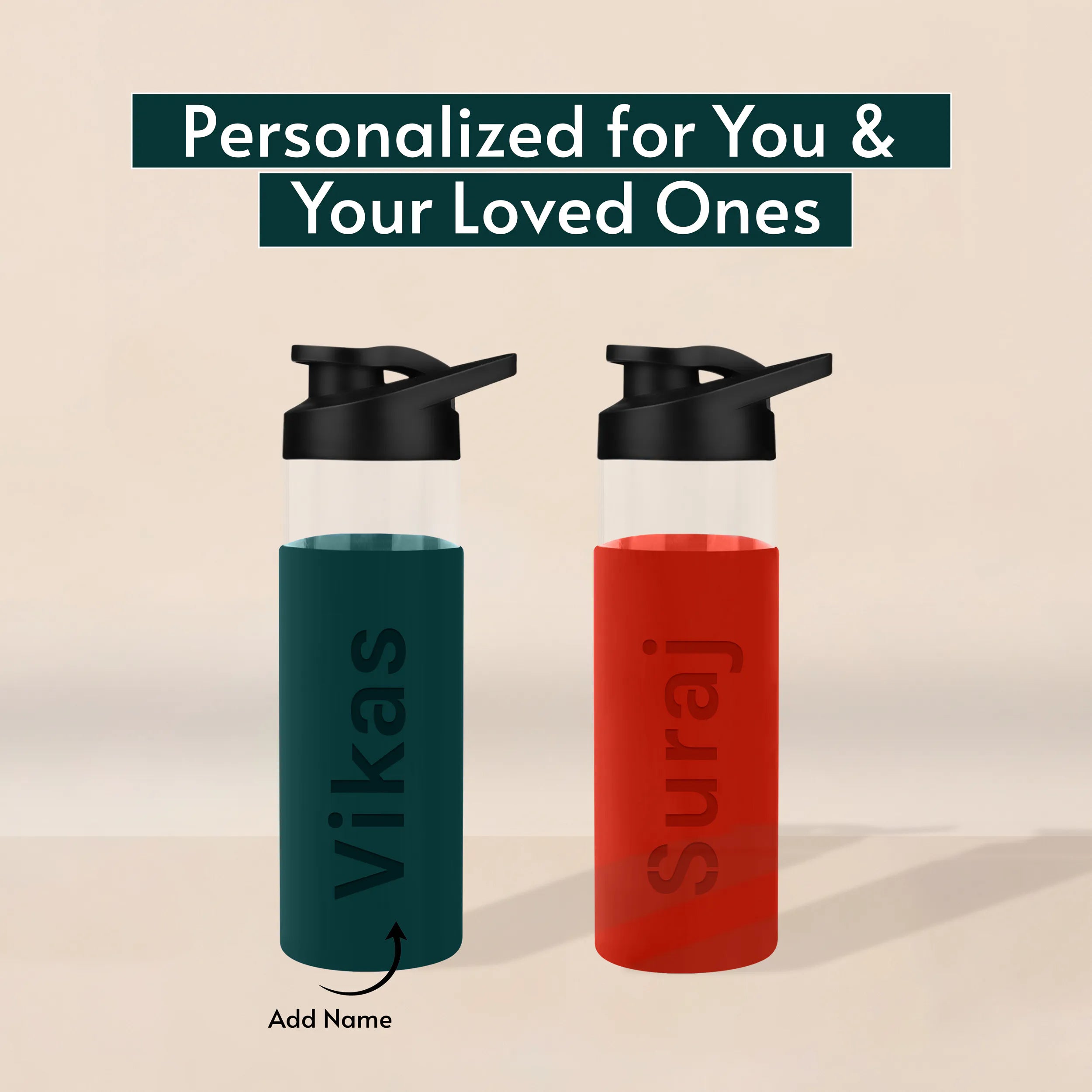 Personalized Pure Wrap Borosilicate Sipper Bottle - 550ML