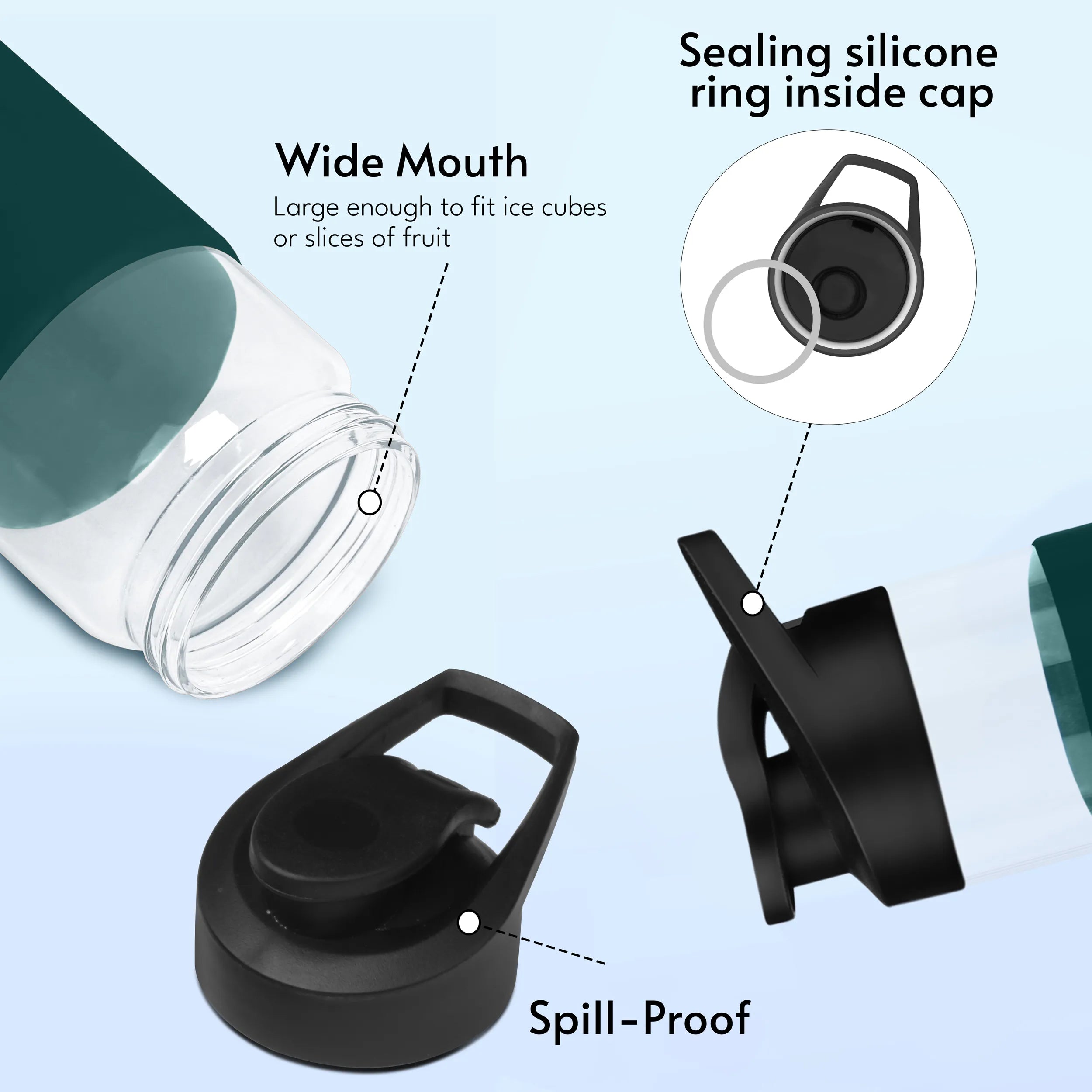 Personalized Pure Wrap Borosilicate Sipper Bottle - 550ML