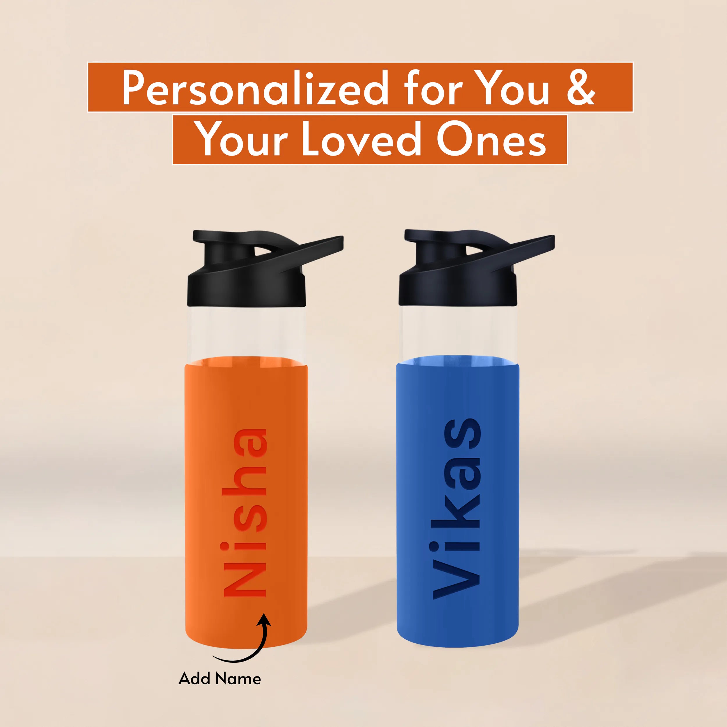 Personalized Pure Wrap Borosilicate Sipper Bottle - 550ML