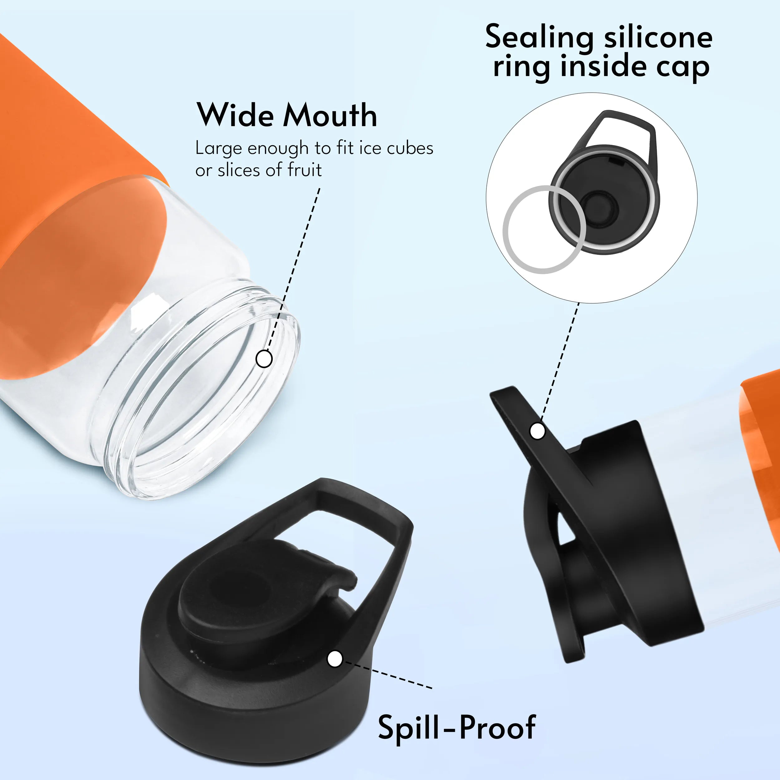 Personalized Pure Wrap Borosilicate Sipper Bottle - 550ML