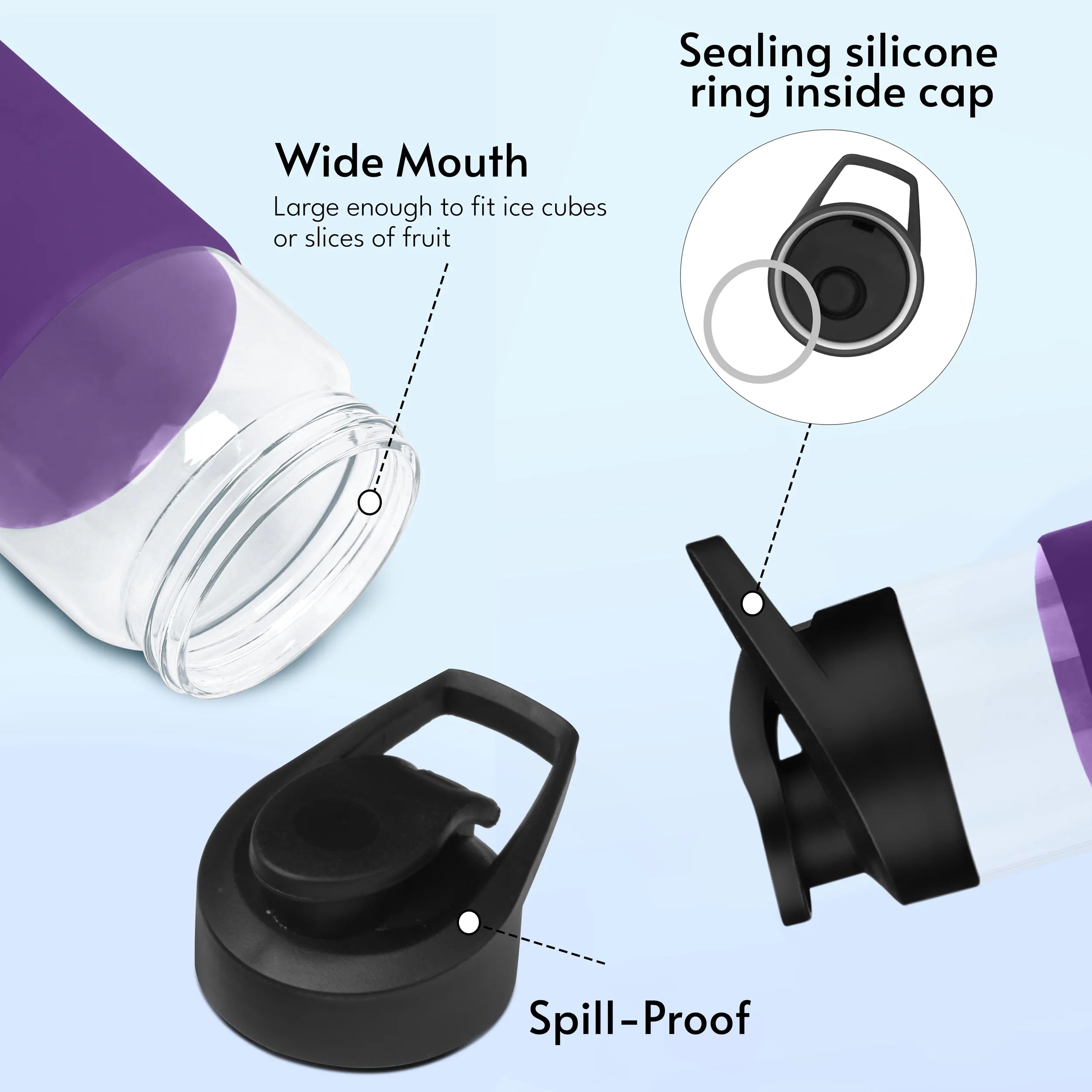 Personalized Pure Wrap Borosilicate Sipper Bottle - 550ML