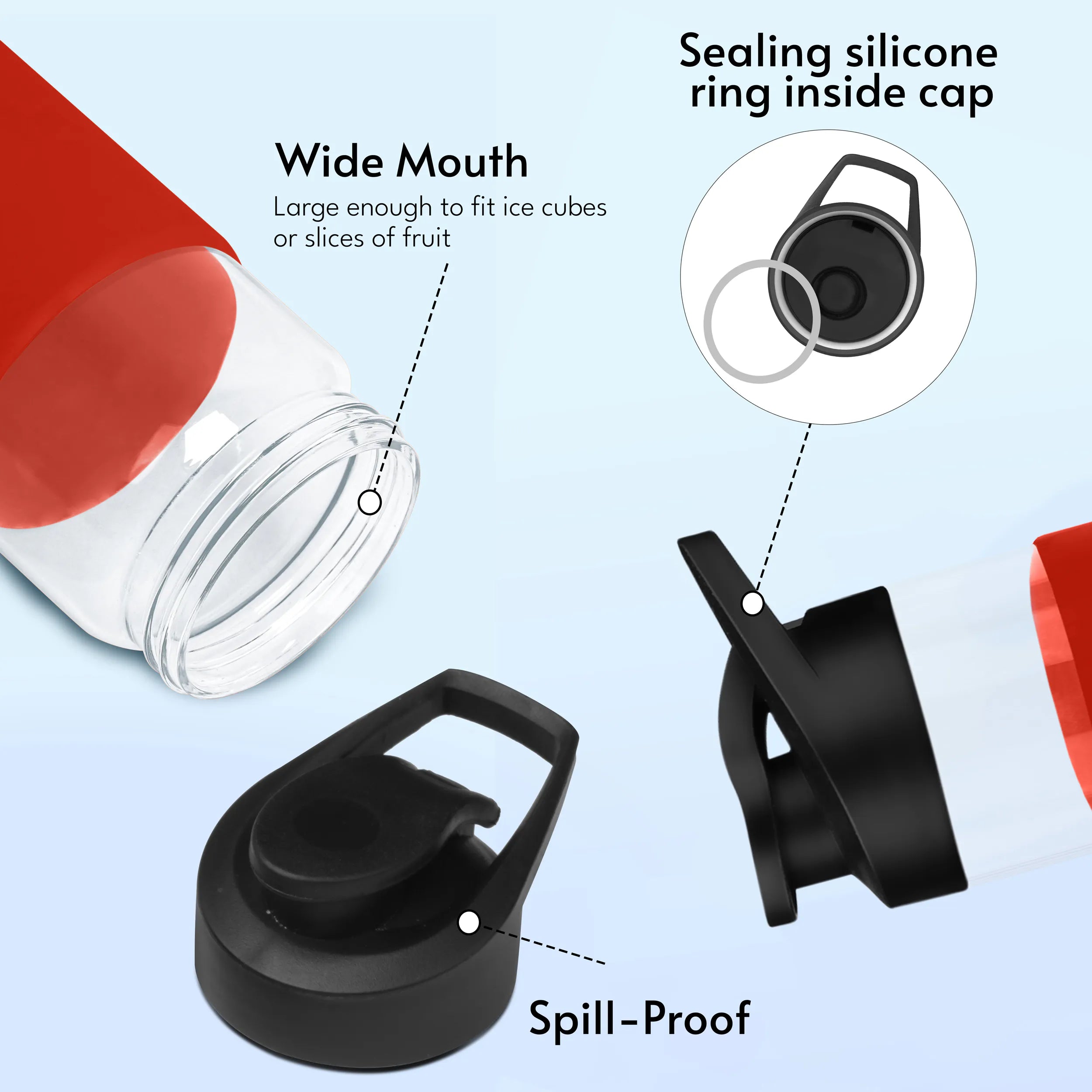 Personalized Pure Wrap Borosilicate Sipper Bottle - 550ML
