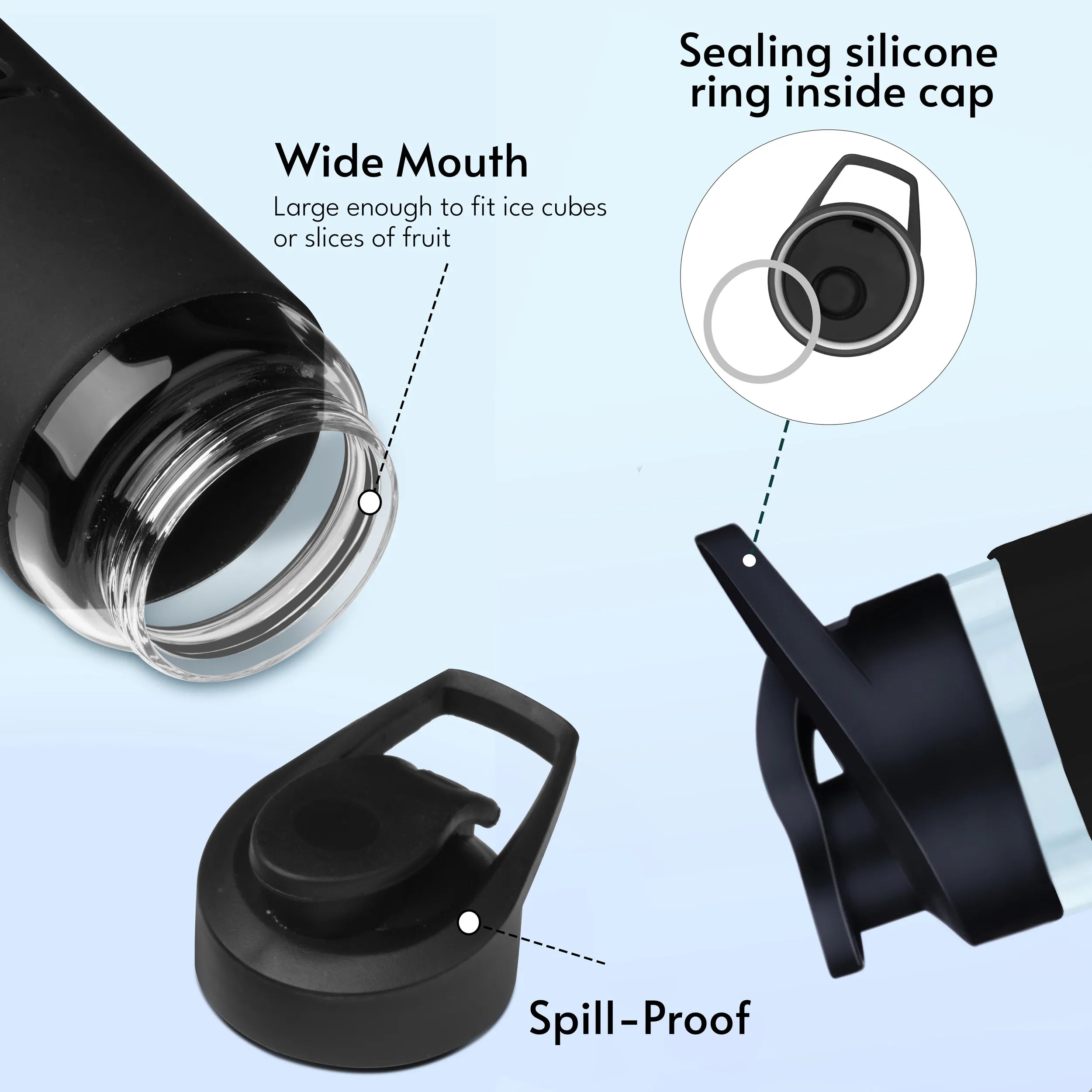 Personalized Pure Wrap Borosilicate Sipper Bottle - 750ML
