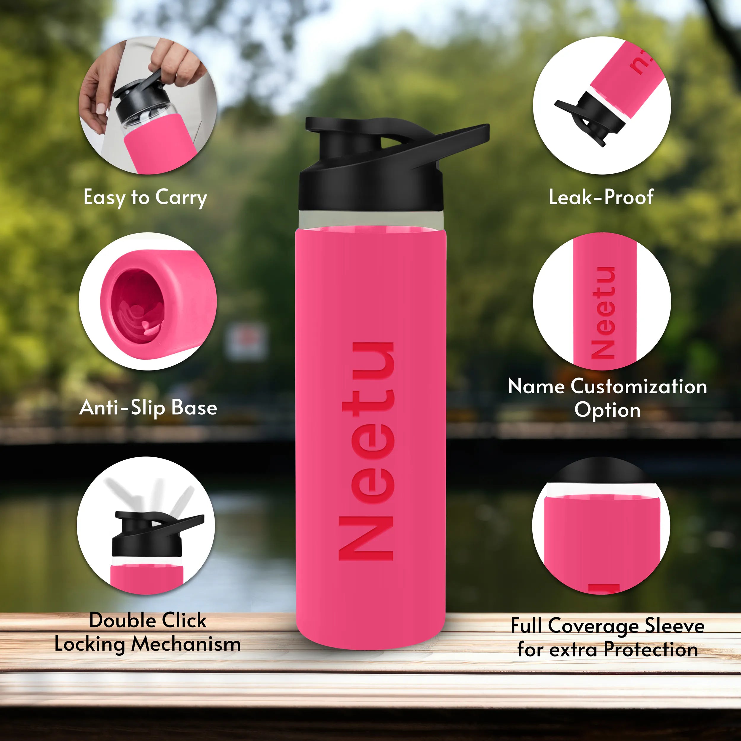 Personalized Pure Wrap Borosilicate Sipper Bottle - 750ML