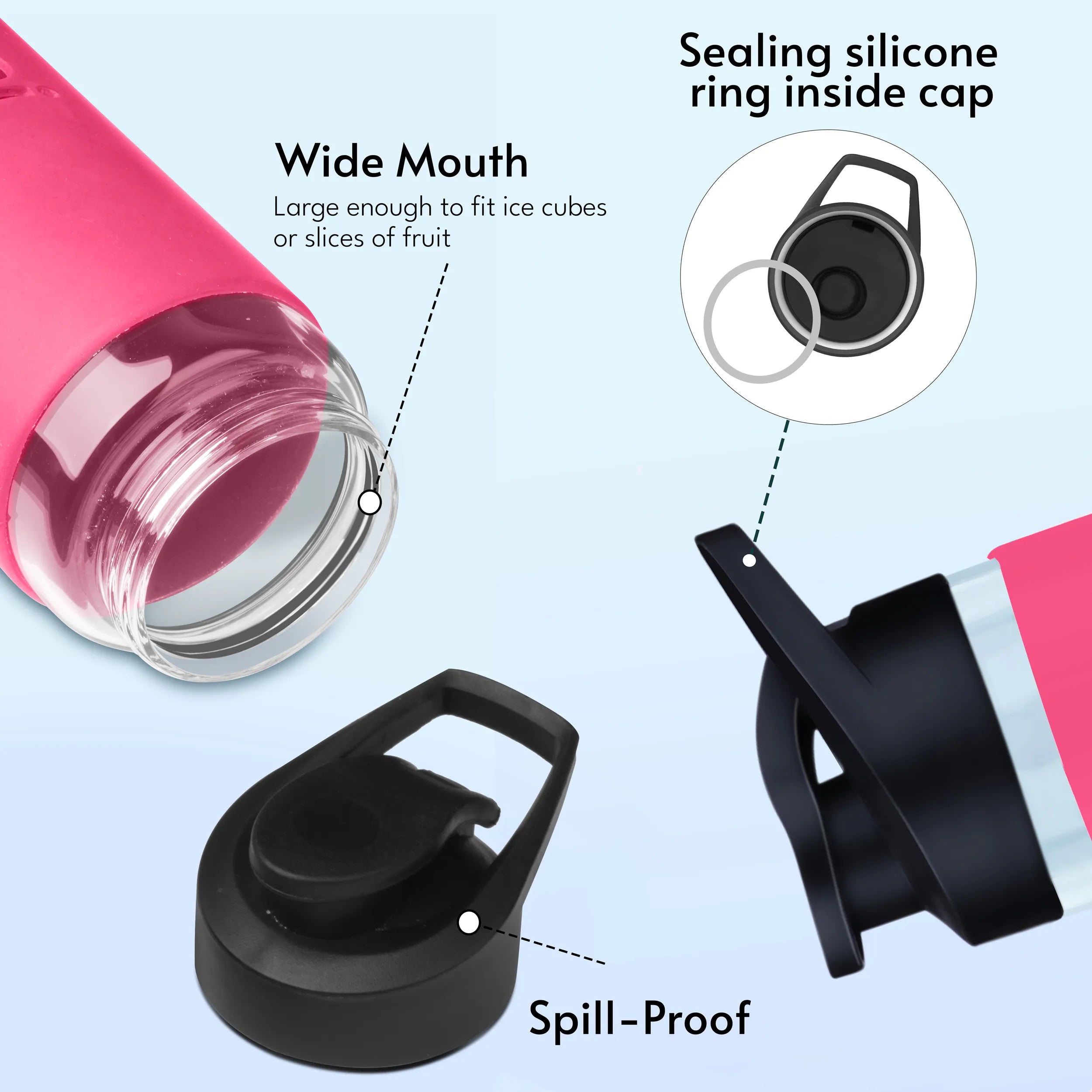 Personalized Pure Wrap Borosilicate Sipper Bottle - 750ML