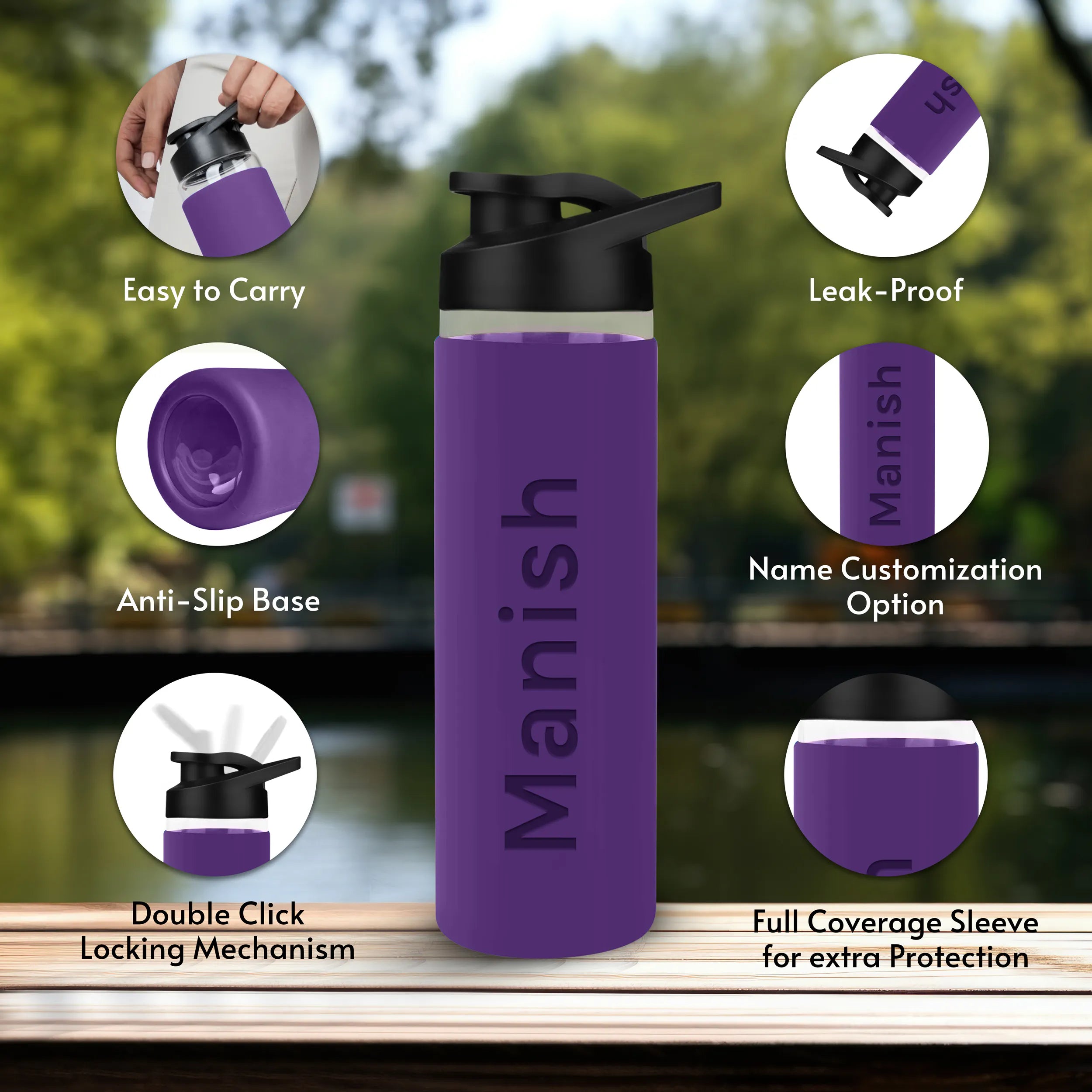 Personalized Pure Wrap Borosilicate Sipper Bottle - 750ML