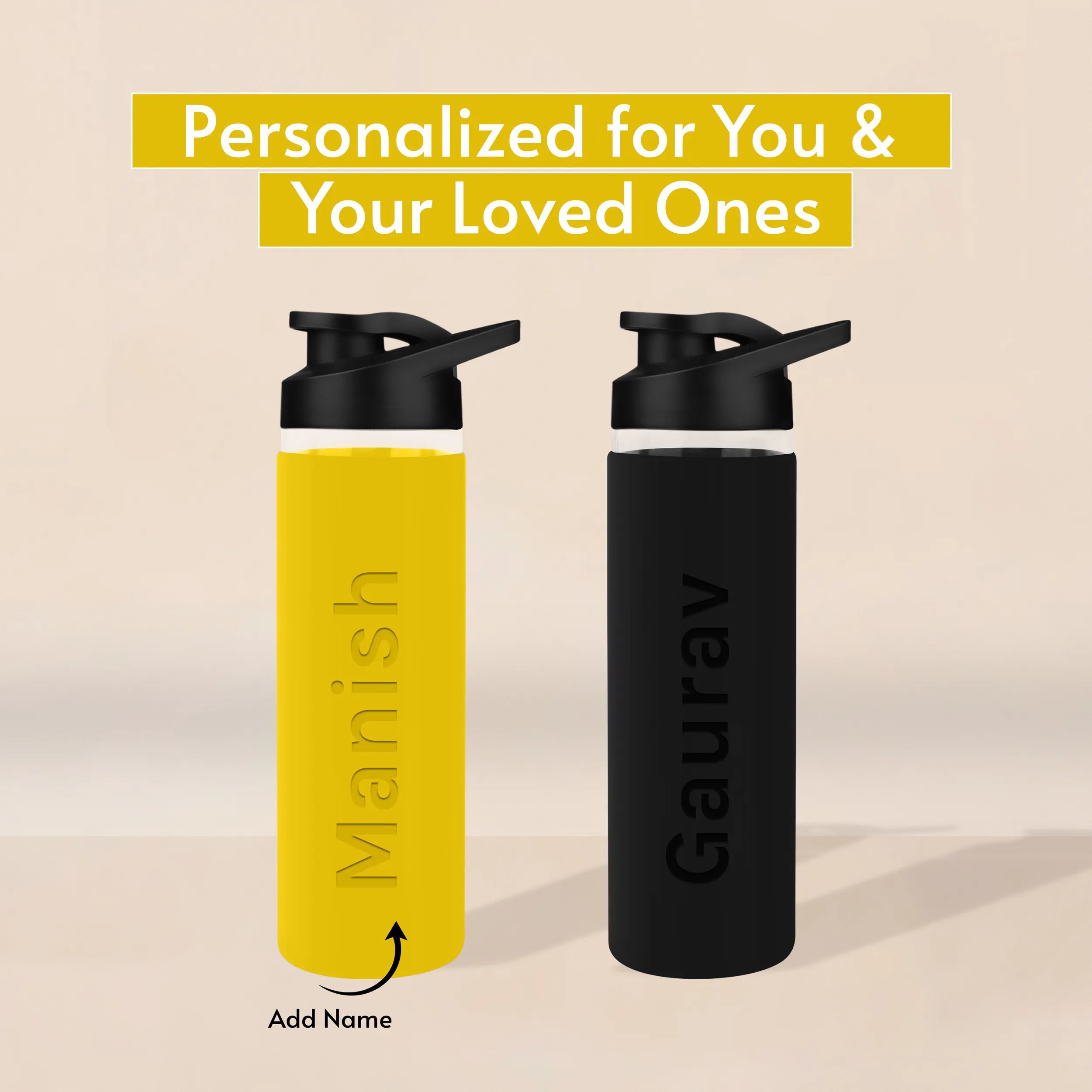 Personalized Pure Wrap Borosilicate Sipper Bottle - 750ML