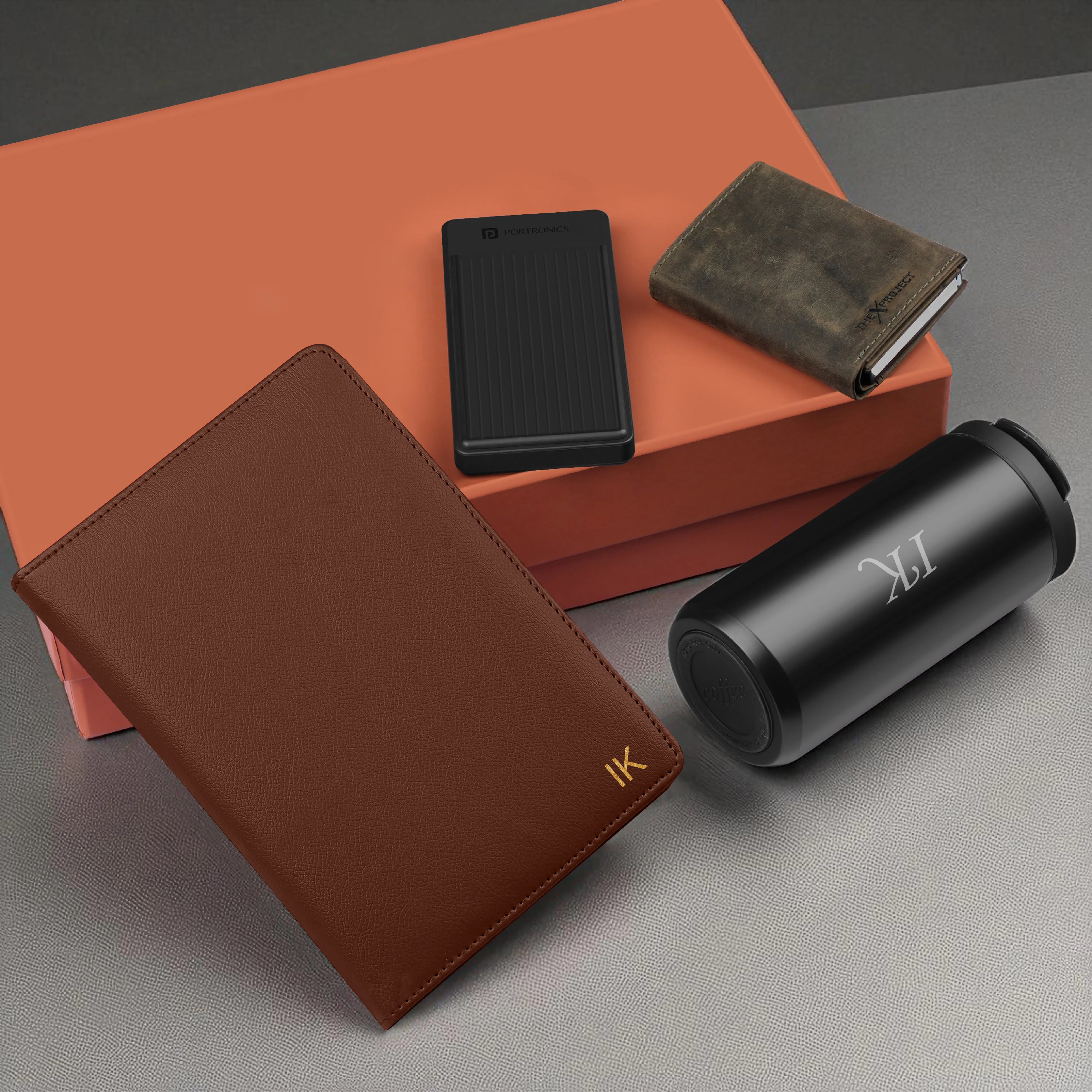Diary Tumbler Cardholder And Power Bank Gift Hamper For Him