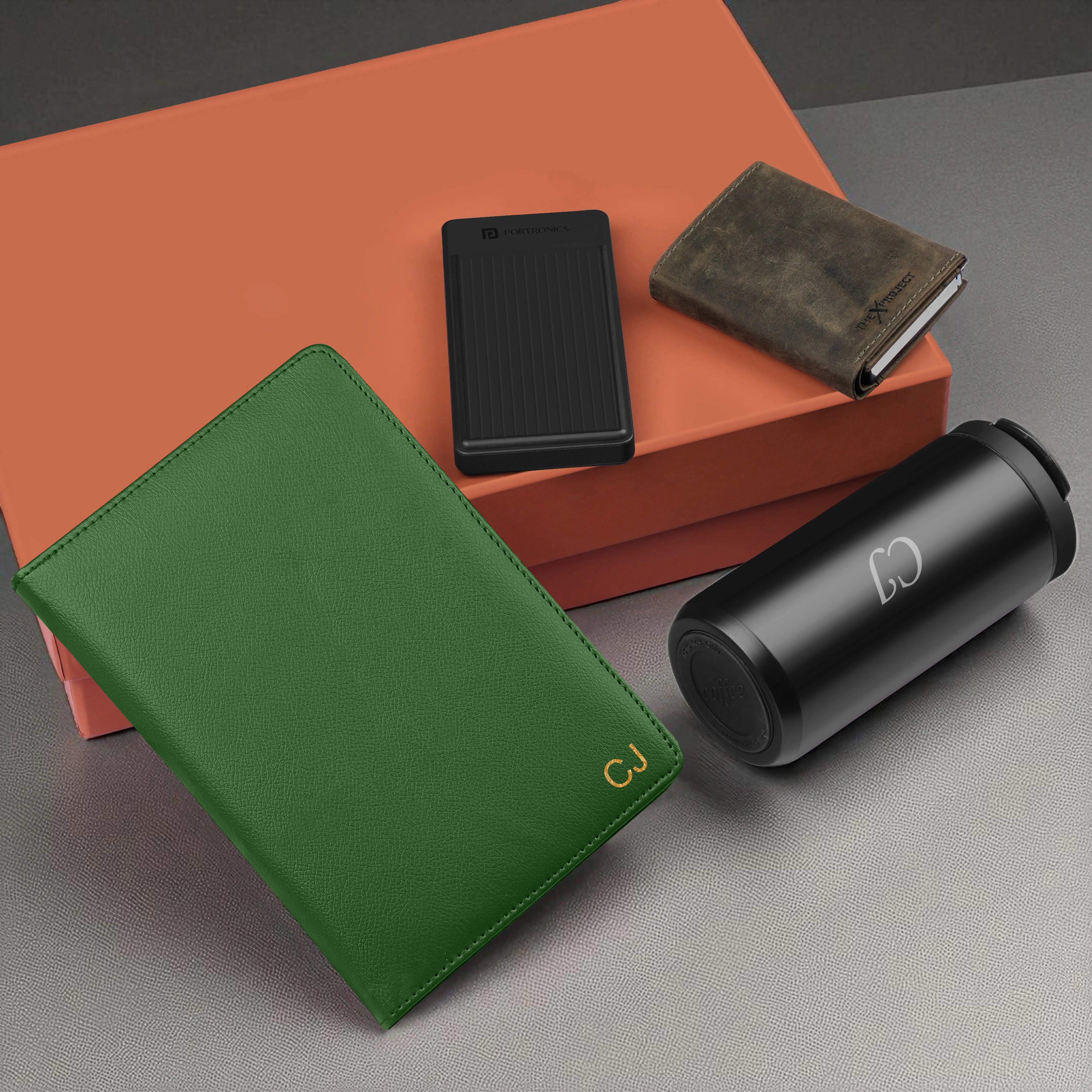 Diary Tumbler Cardholder And Power Bank Gift Hamper For Him