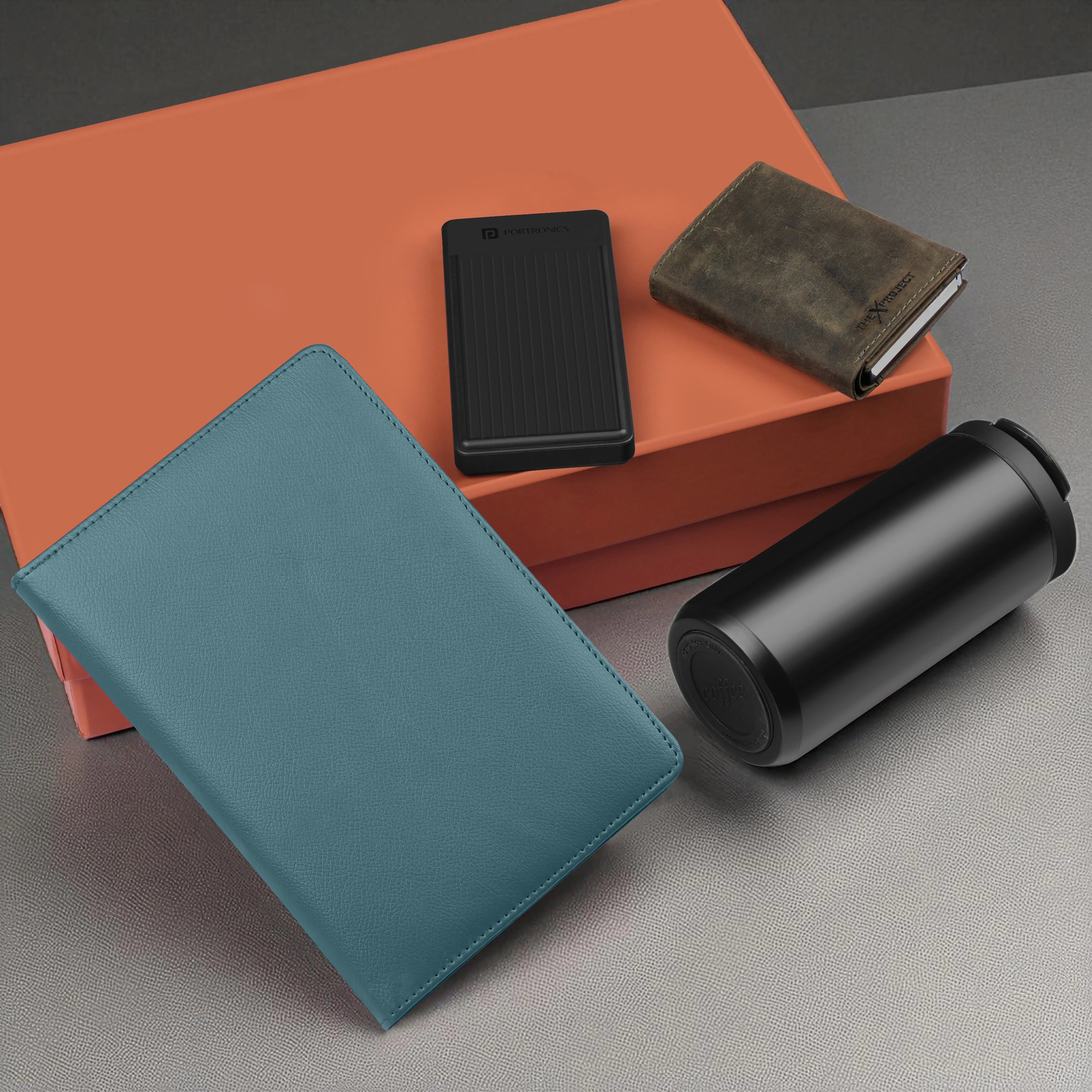 Diary Tumbler Cardholder And Power Bank Gift Hamper For Him