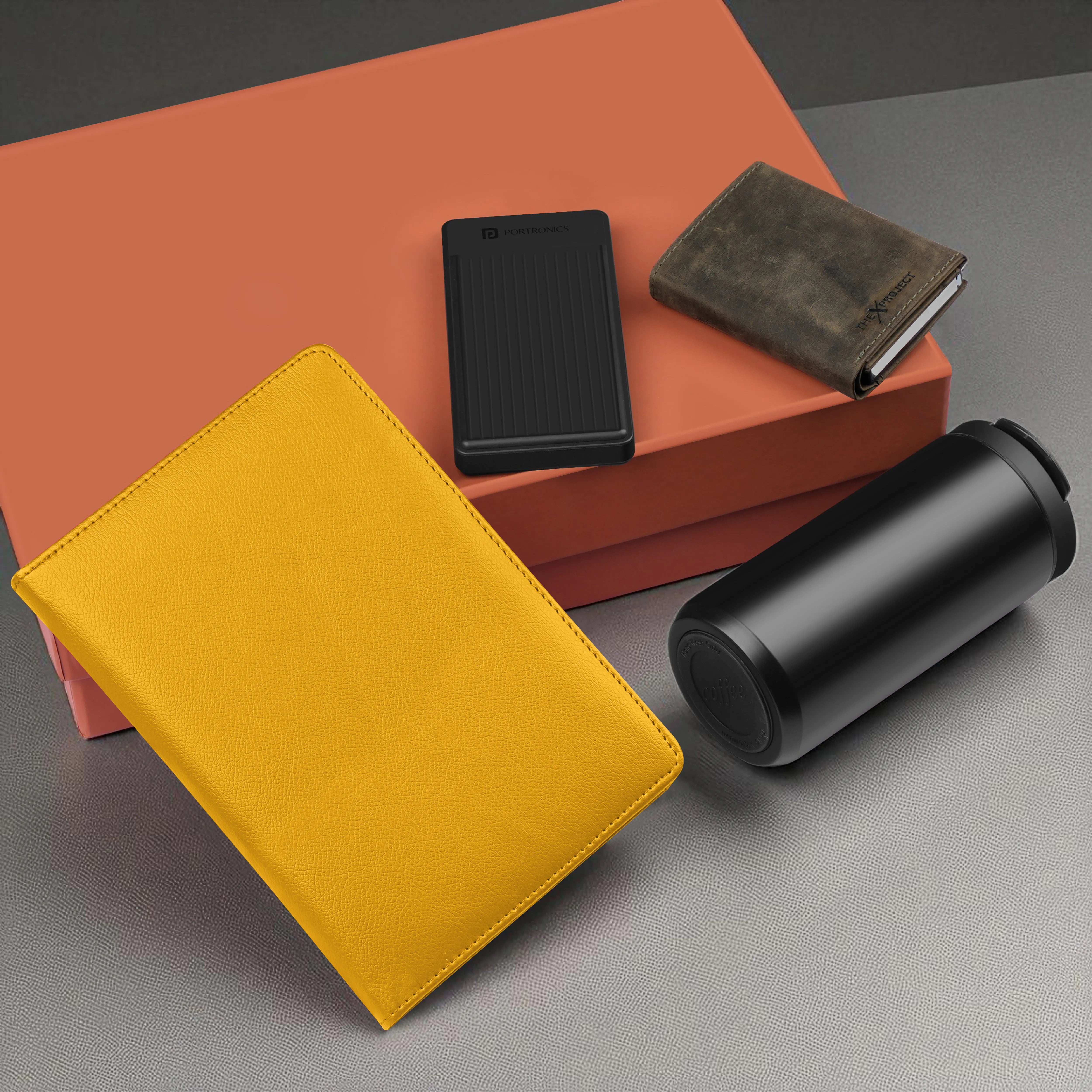 Diary Tumbler Cardholder And Power Bank Gift Hamper For Him