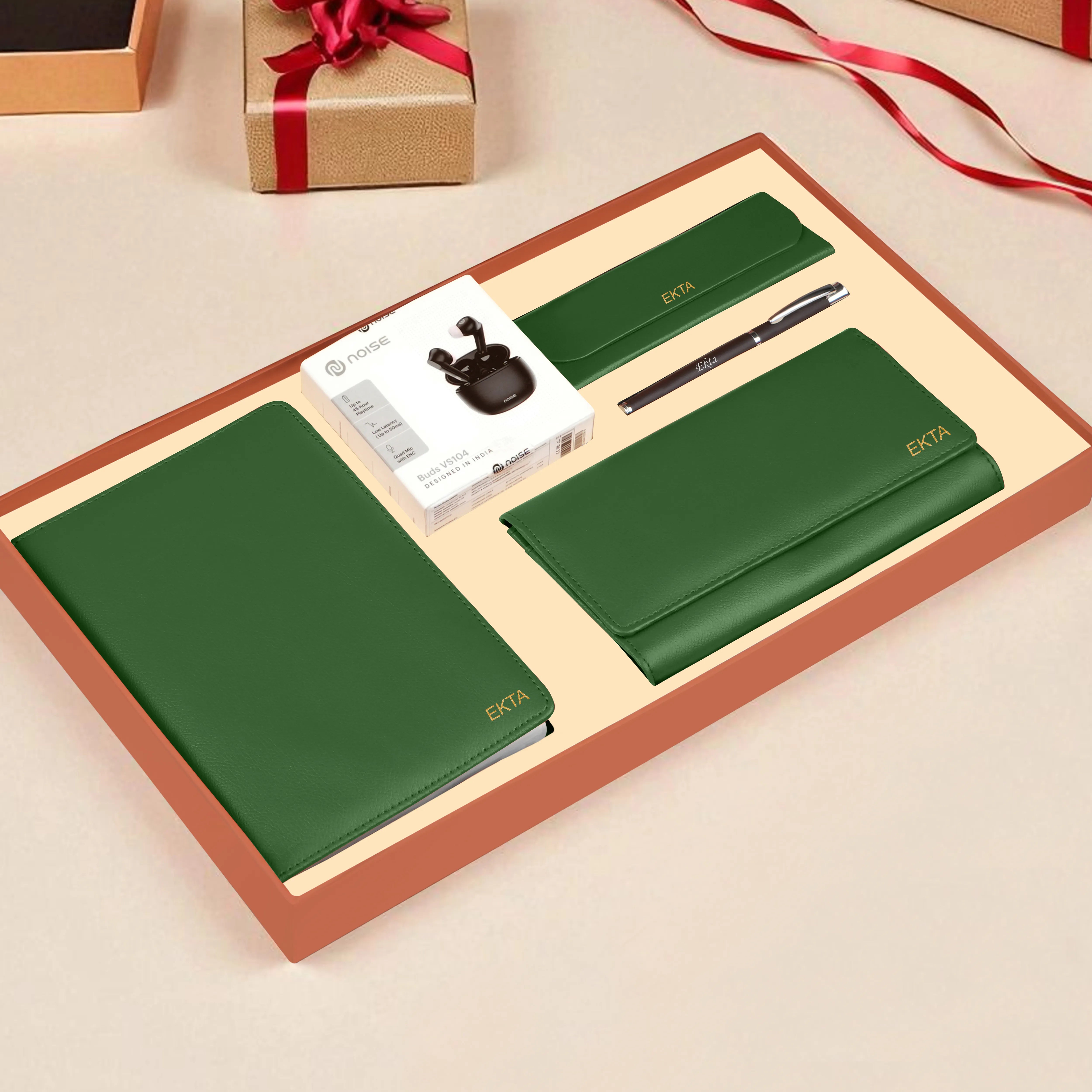 Diary Clutch Earbuds Pen & Eyewear Case Gift Hamper