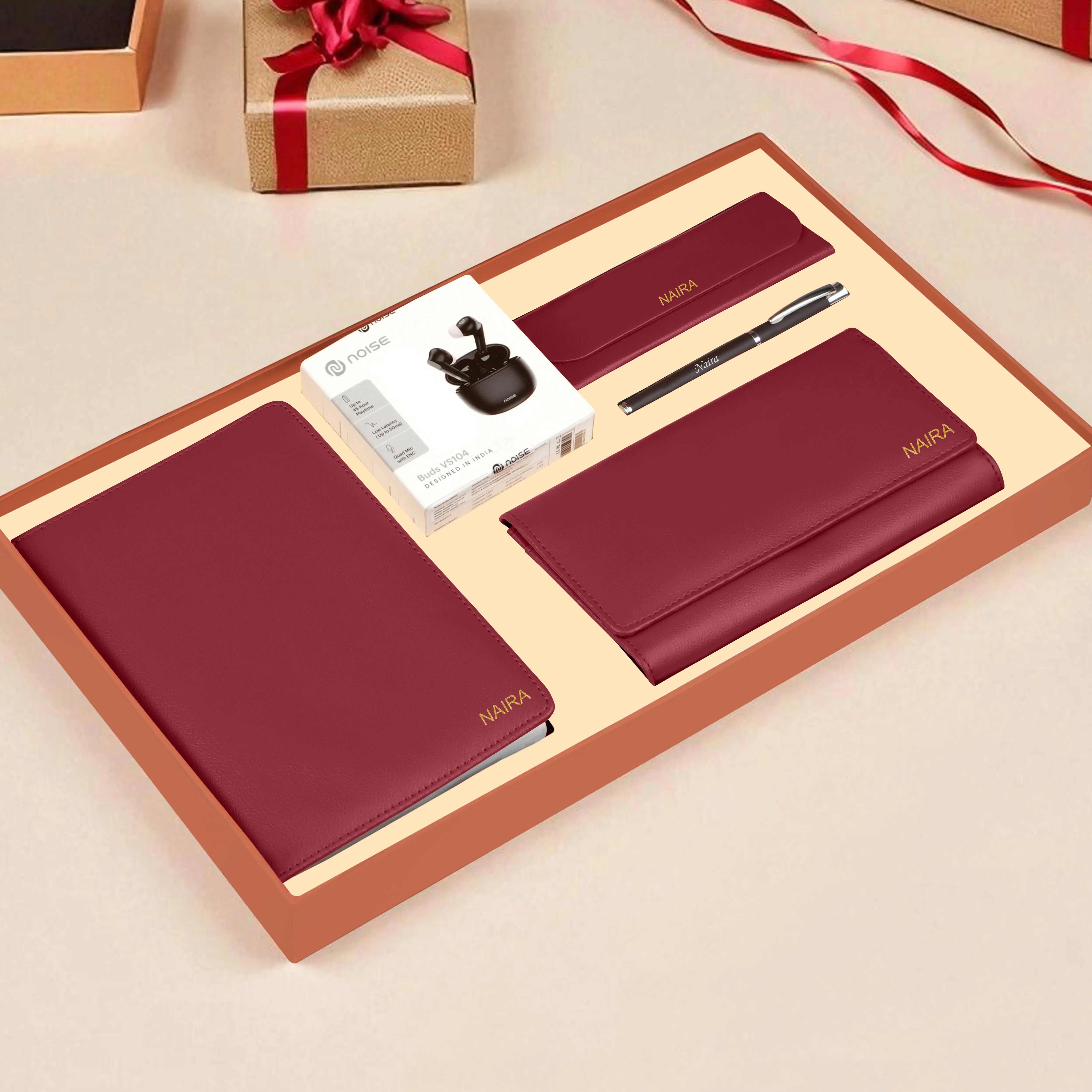 Diary Clutch Earbuds Pen & Eyewear Case Gift Hamper