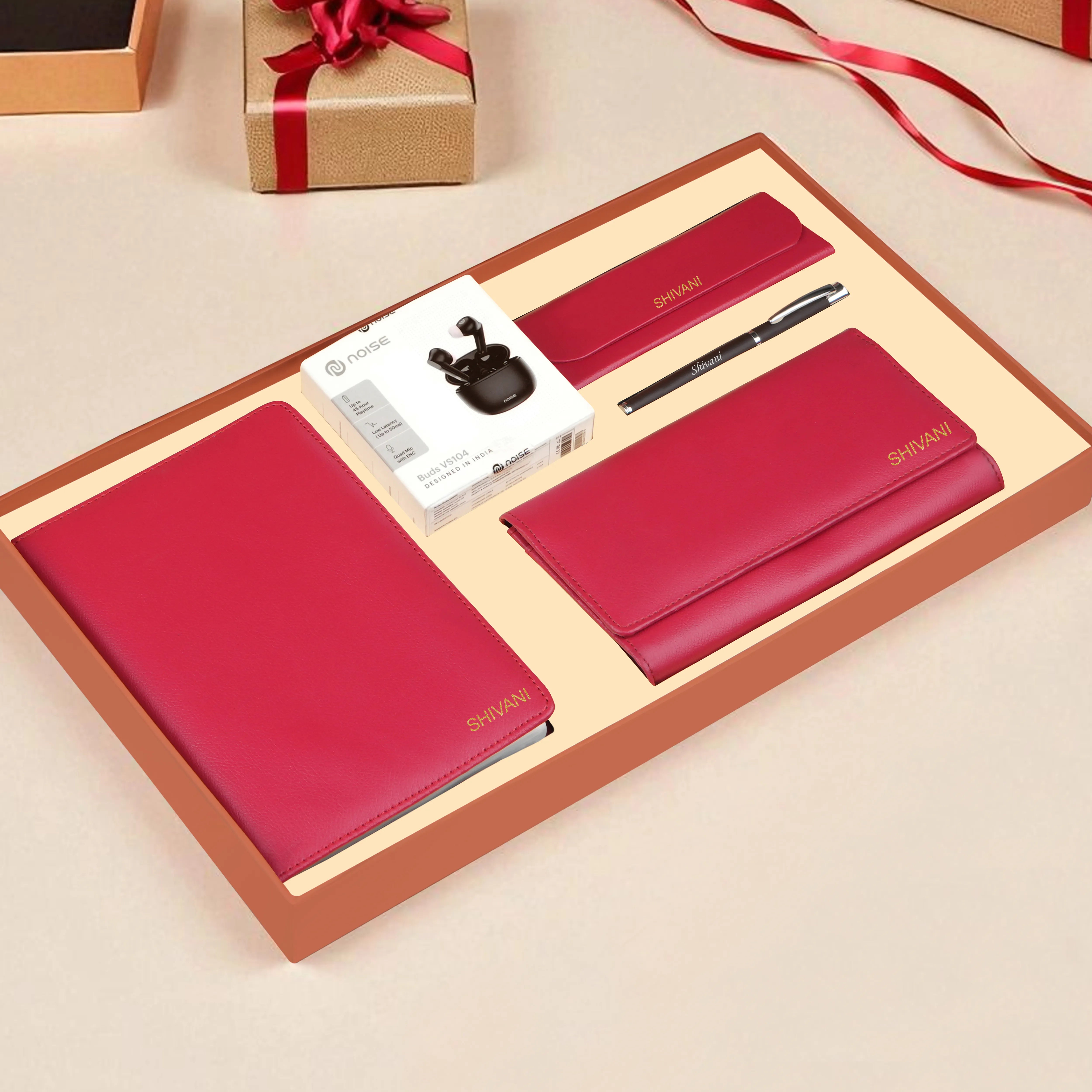 Diary Clutch Earbuds Pen & Eyewear Case Gift Hamper