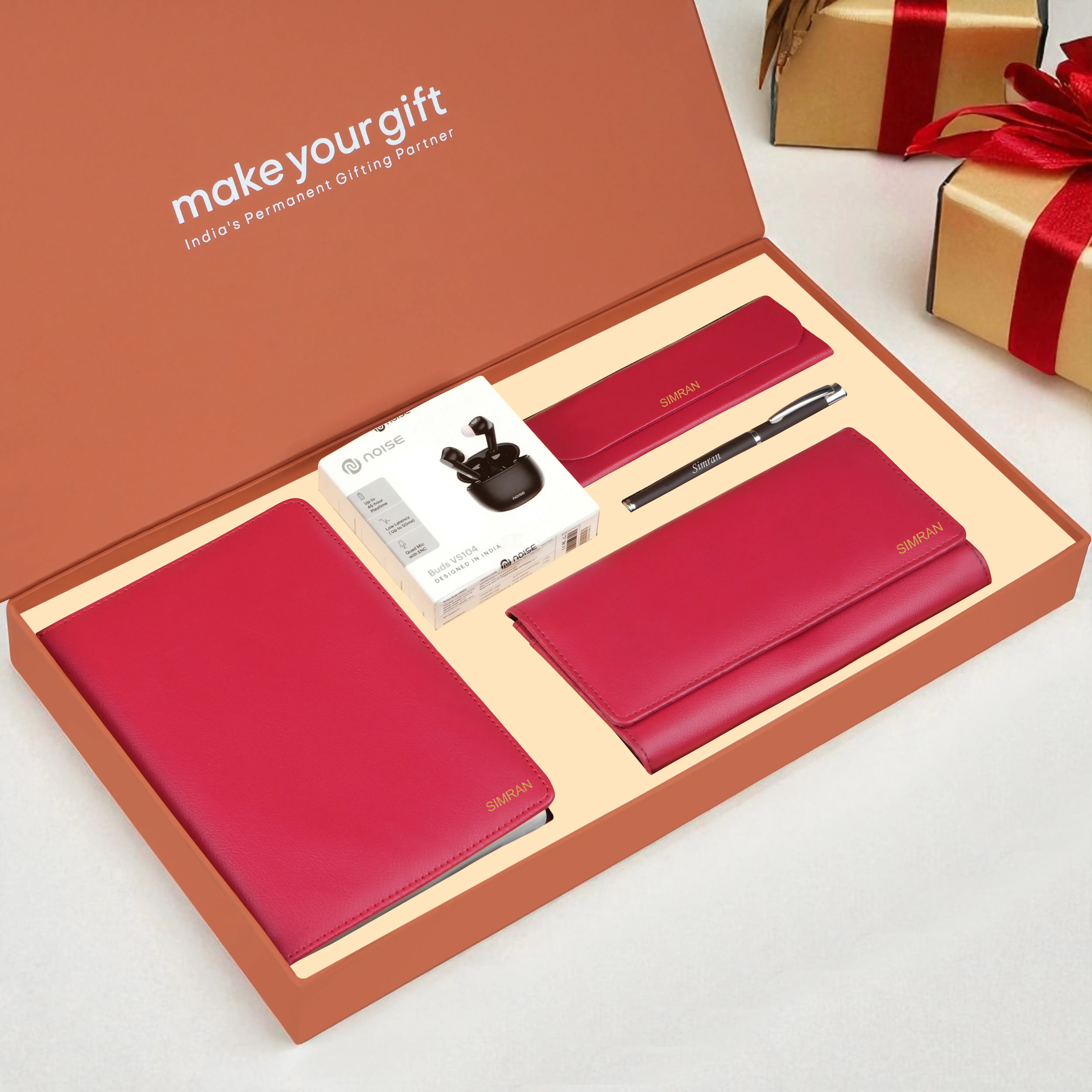Diary Clutch Earbuds Pen & Eyewear Case Gift Hamper
