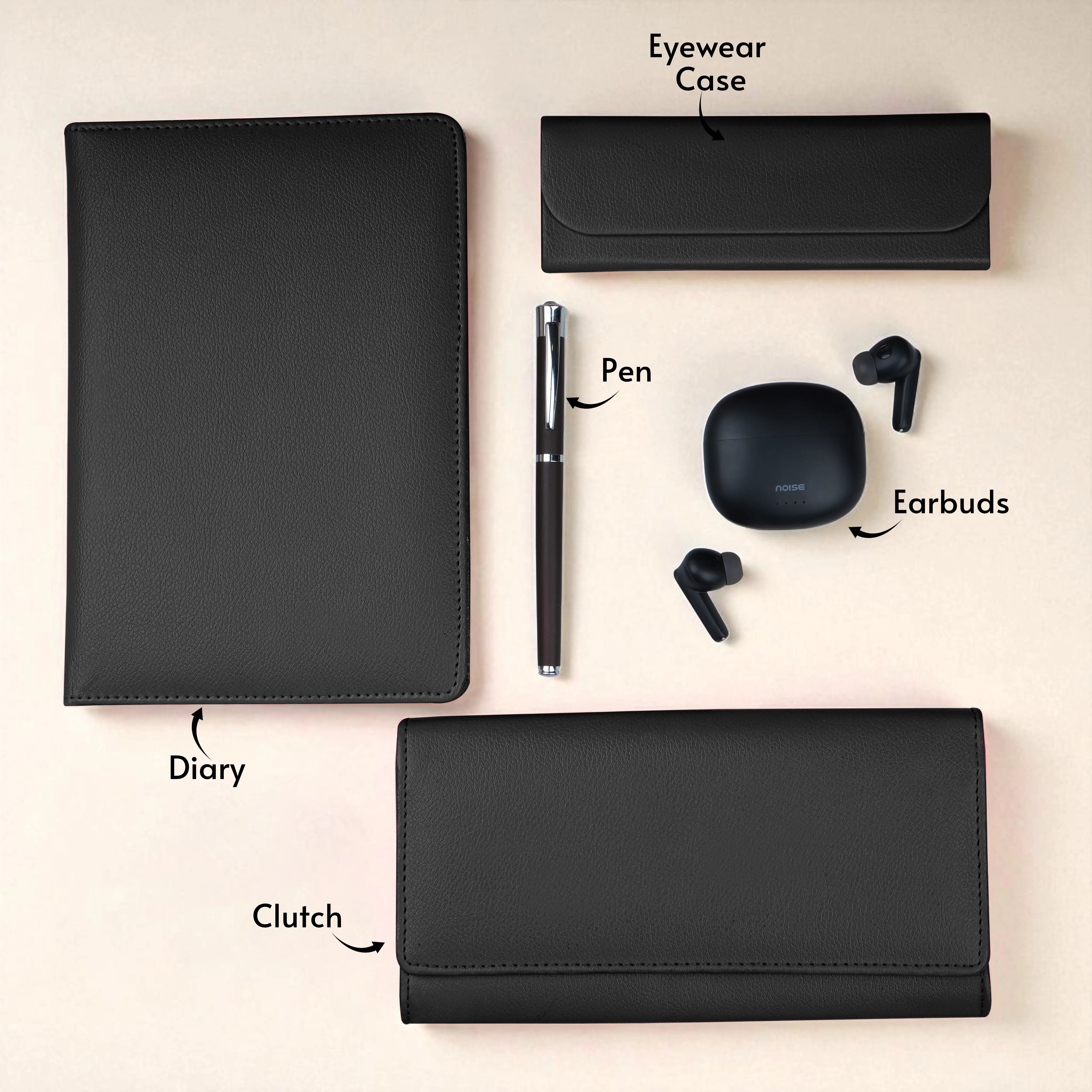 Diary Clutch Earbuds Pen & Eyewear Case Gift Hamper