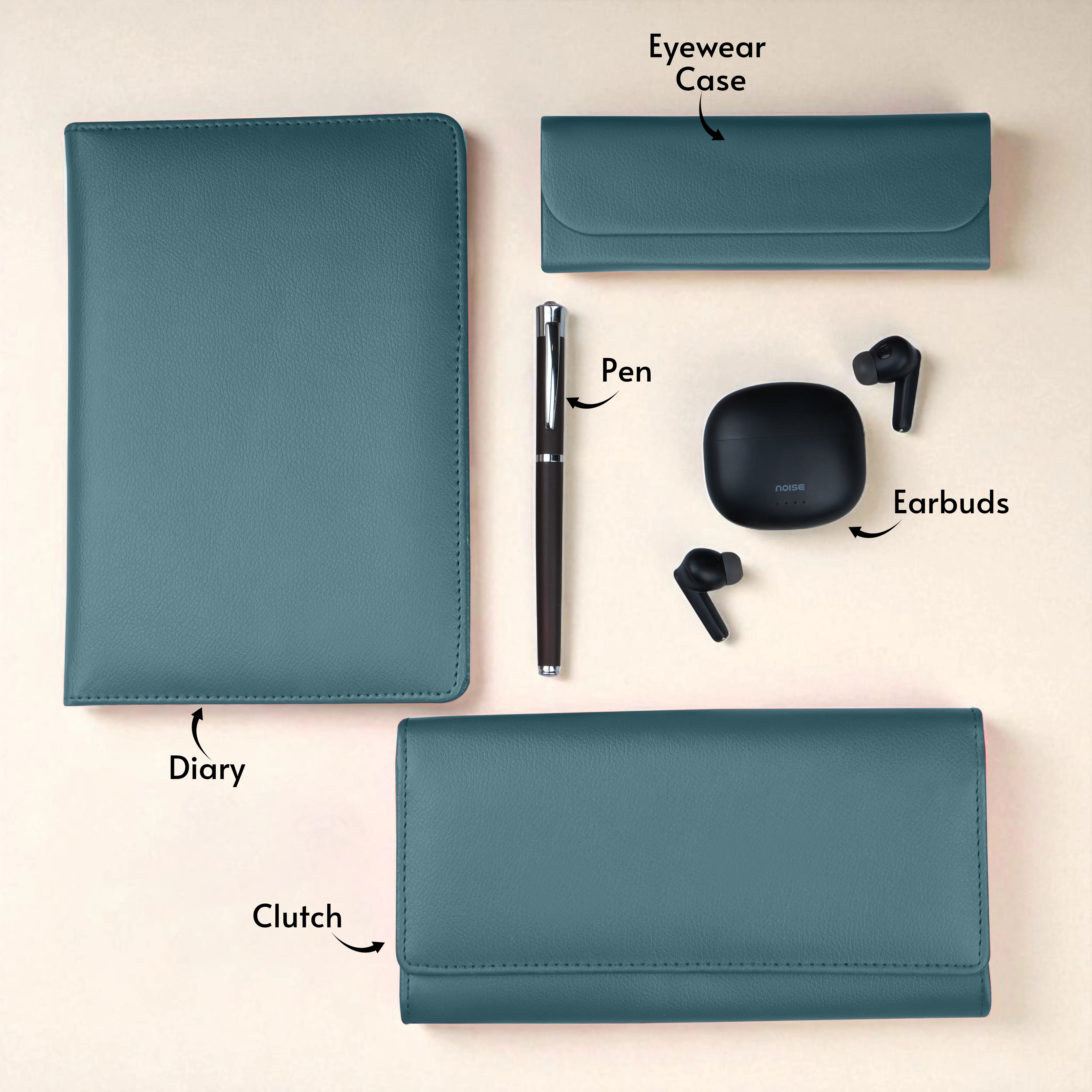 Diary Clutch Earbuds Pen & Eyewear Case Gift Hamper