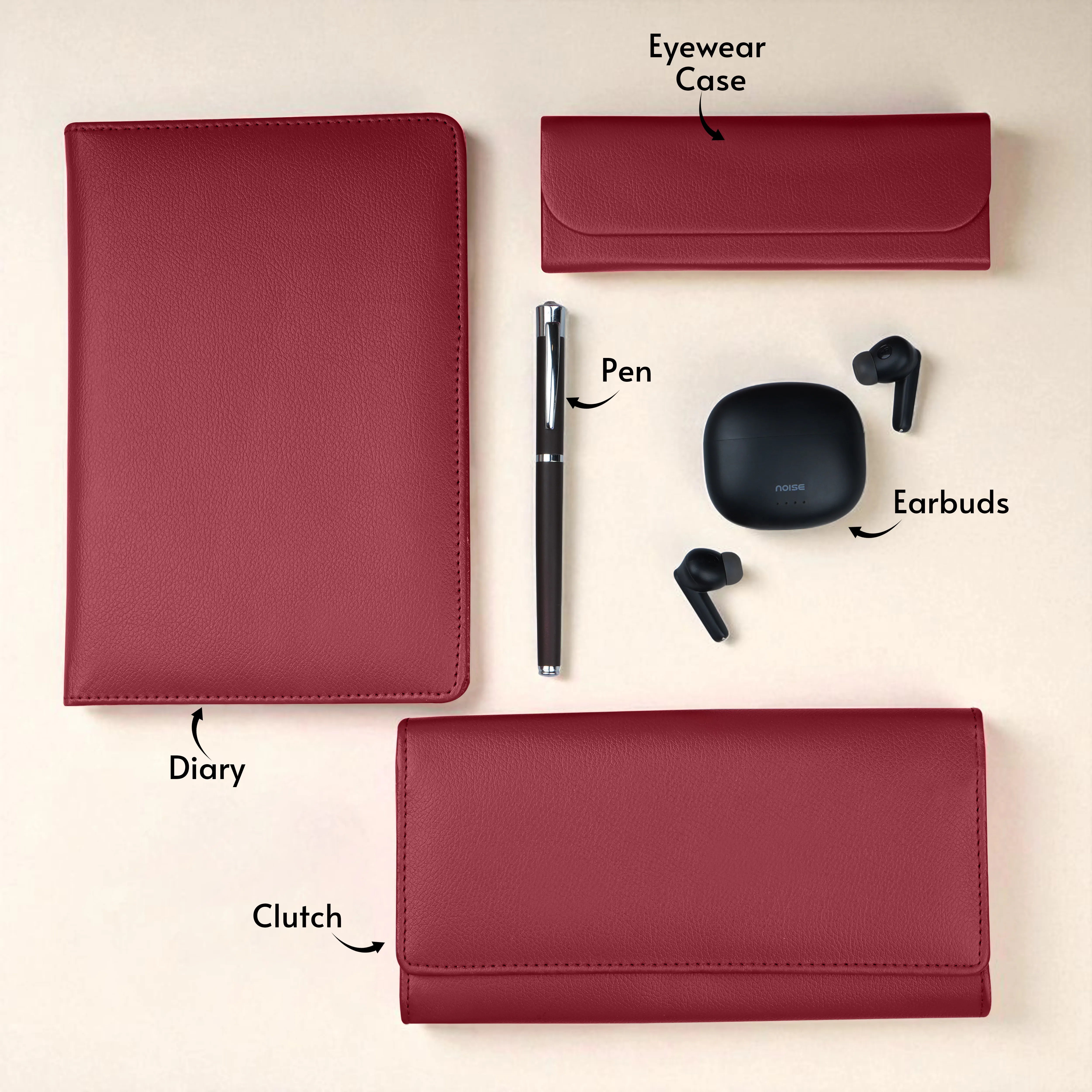 Diary Clutch Earbuds Pen & Eyewear Case Gift Hamper