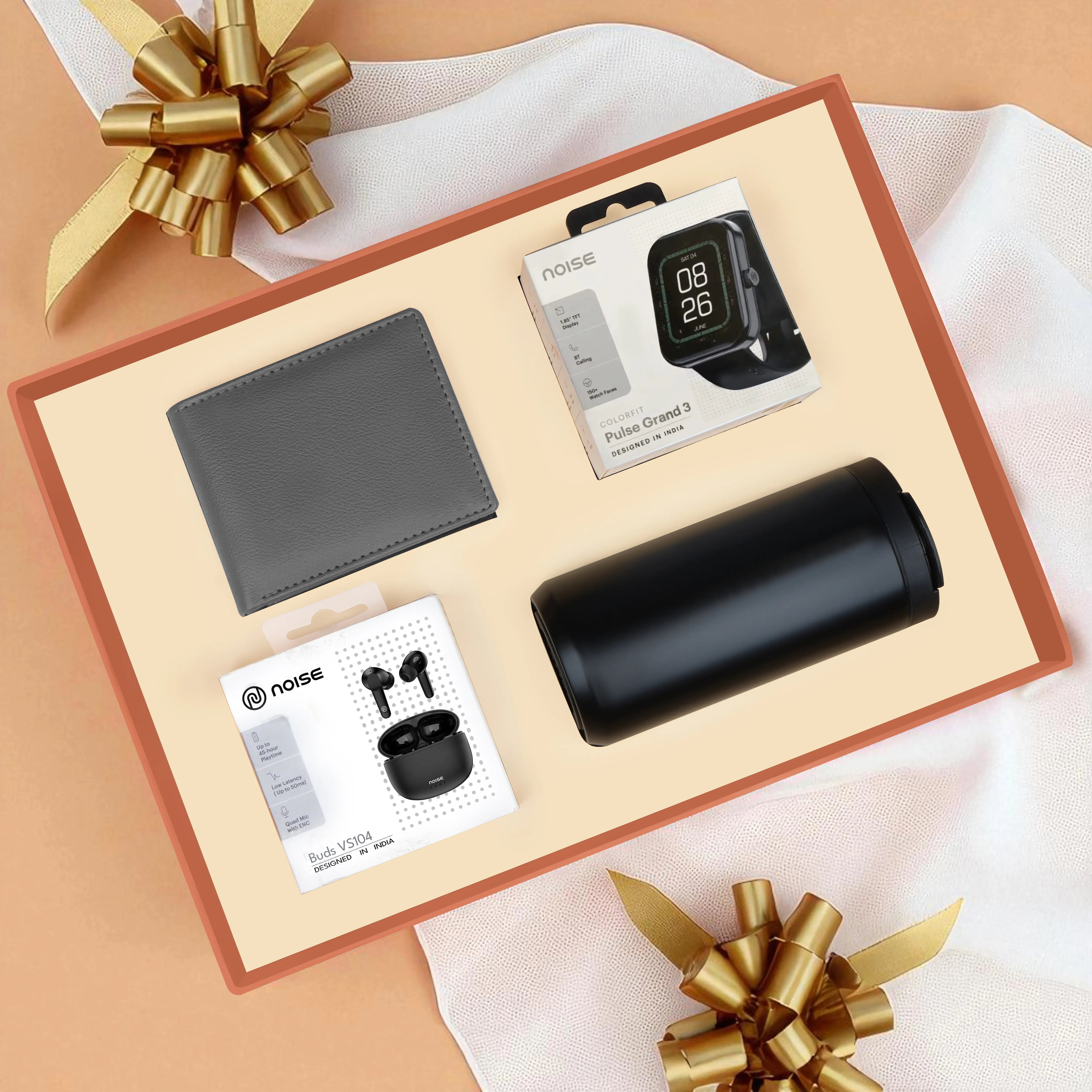 Wallet Smart Watch Earbuds & Tumbler Gift Hamper