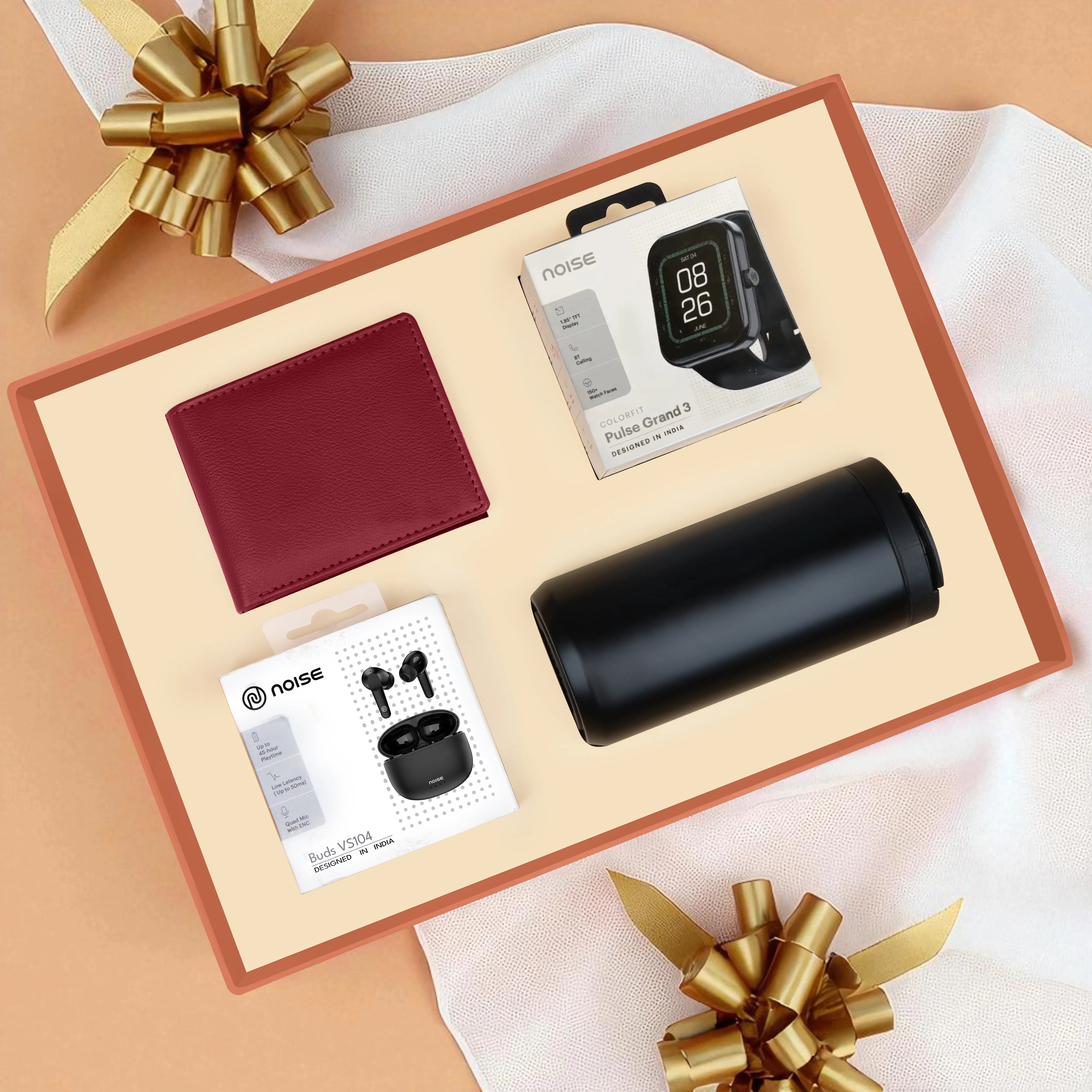 Wallet Smart Watch Earbuds & Tumbler Gift Hamper