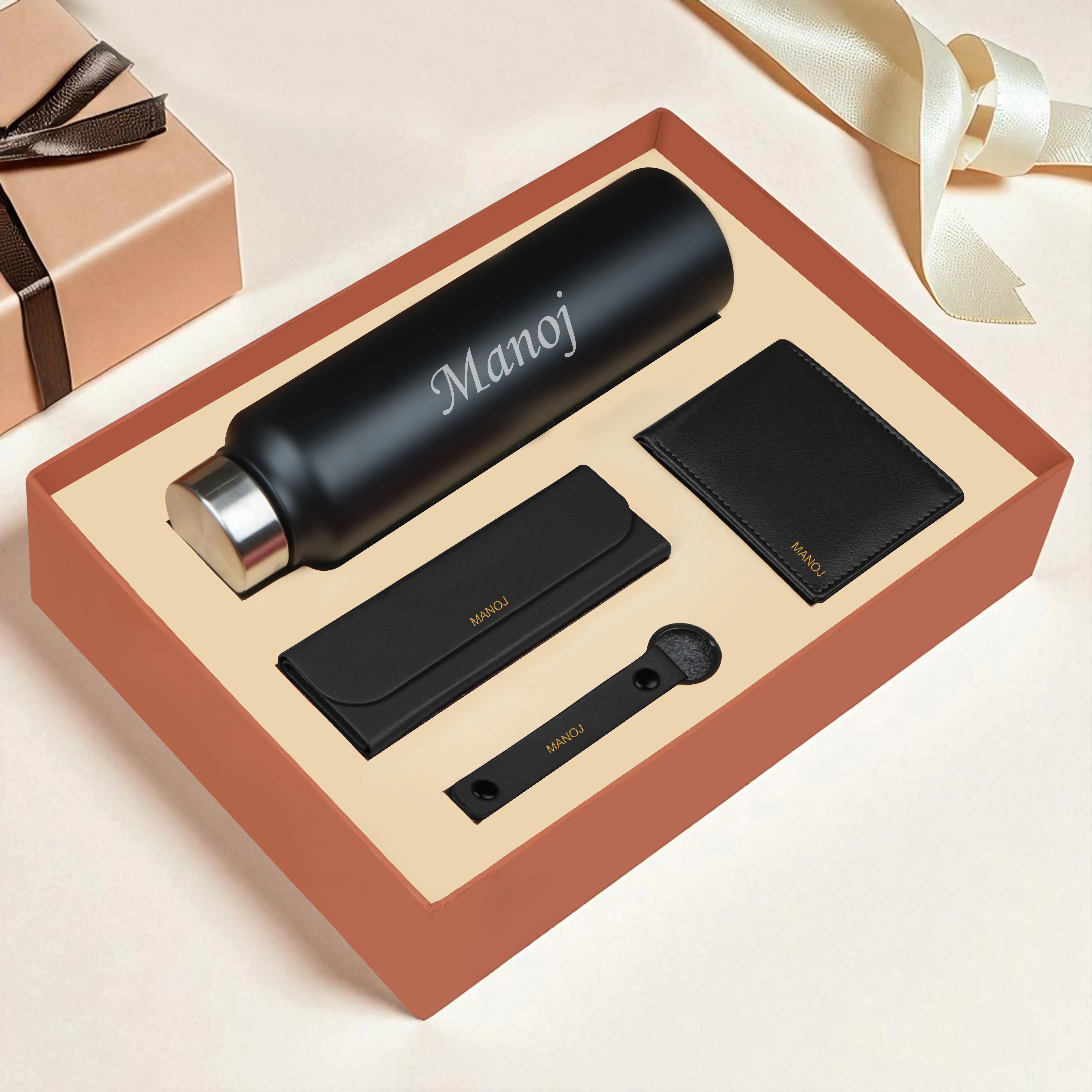 Wallet Bottle Keychian & Eyewear Case Gift Hamper