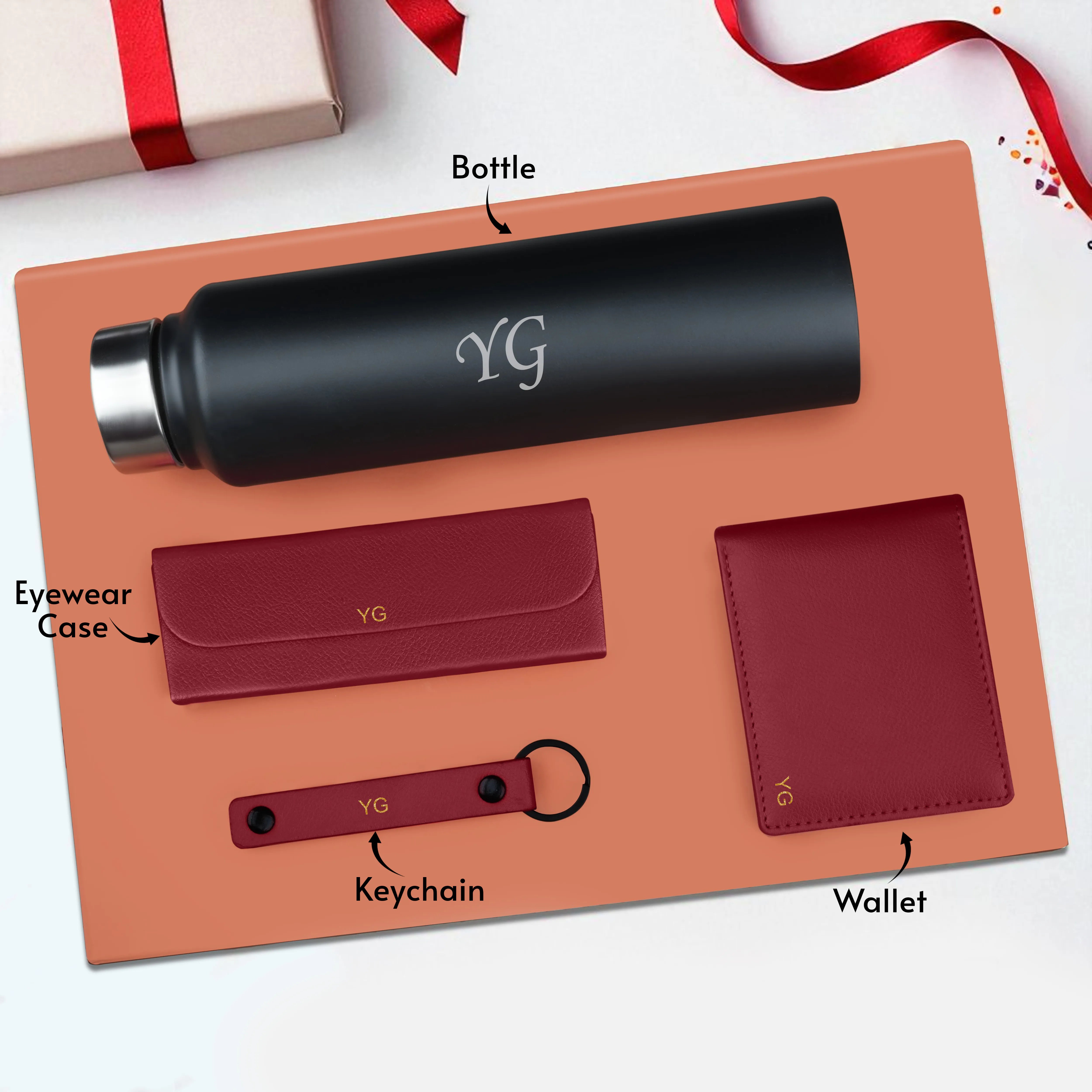 Wallet Bottle Keychian & Eyewear Case Gift Hamper
