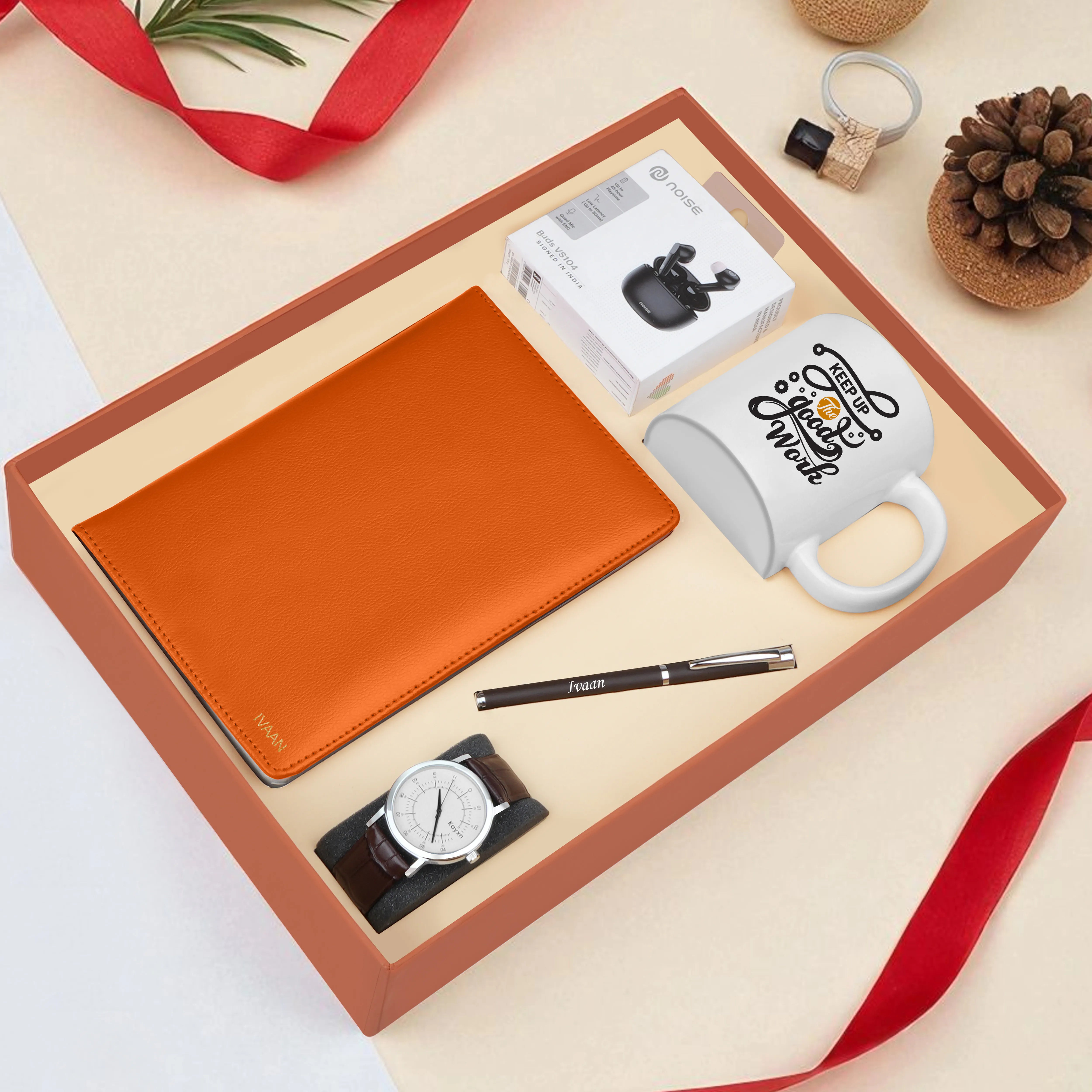 Diary Pen Earbuds Watch & Mug Gift Hamper
