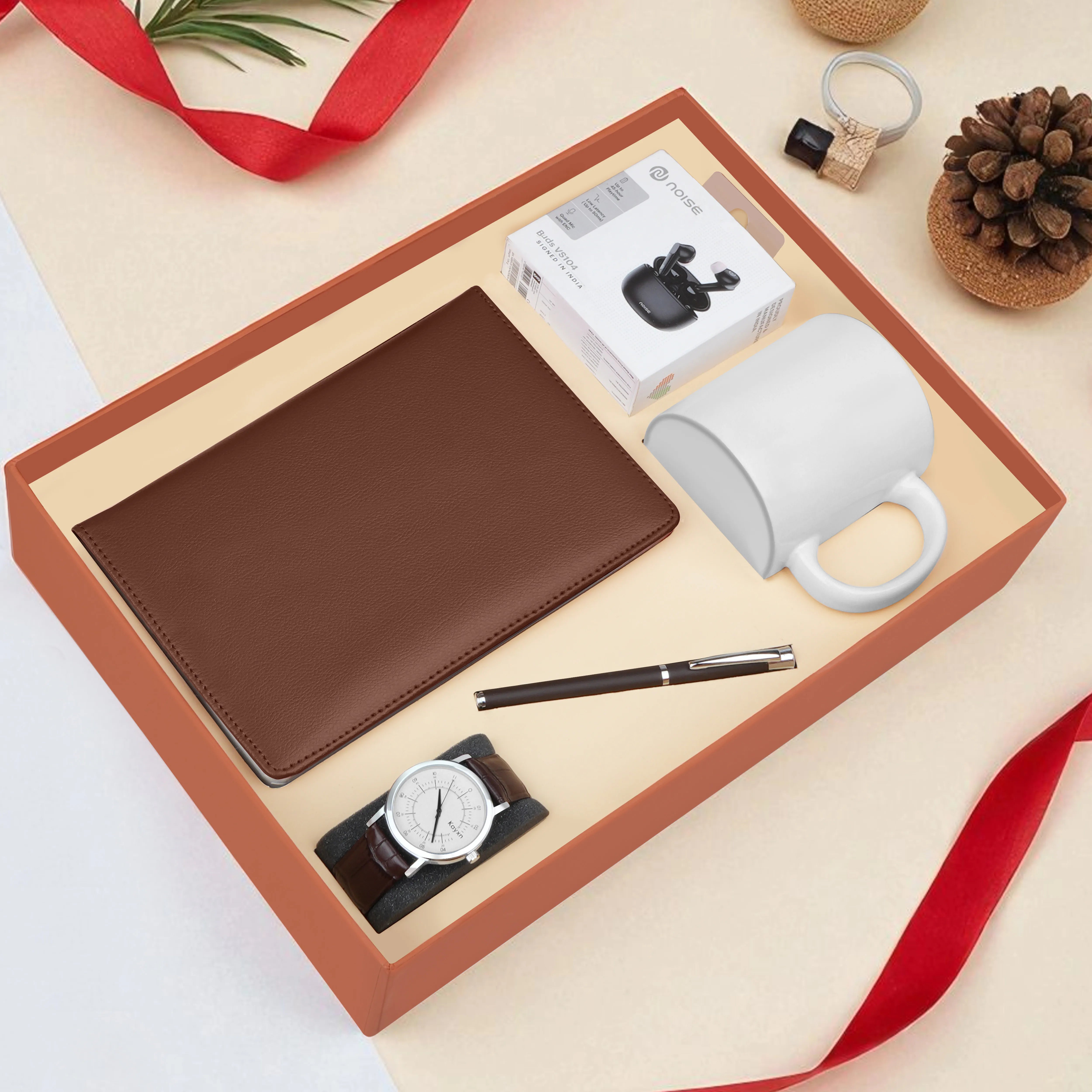 Diary Pen Earbuds Watch & Mug Gift Hamper