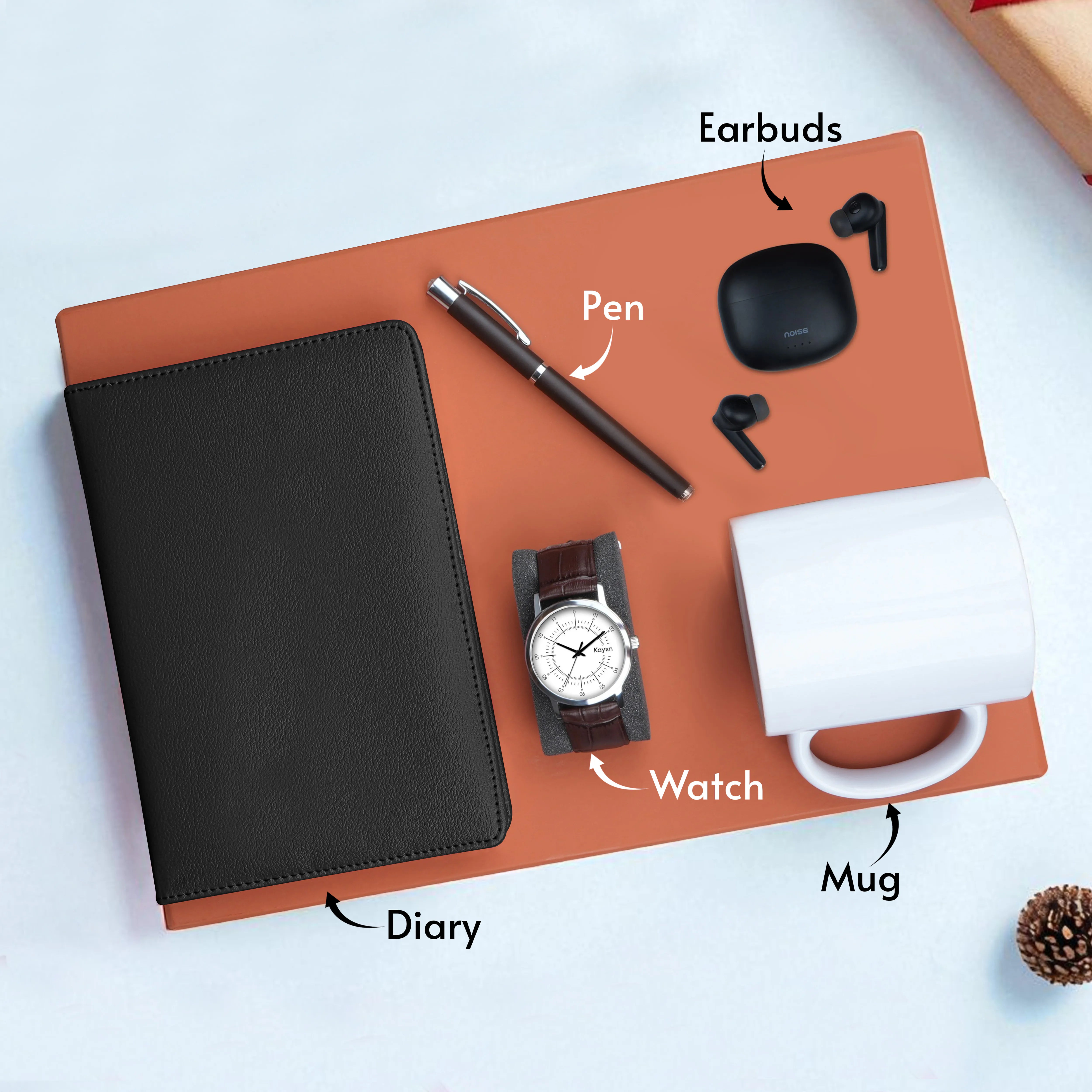 Diary Pen Earbuds Watch & Mug Gift Hamper