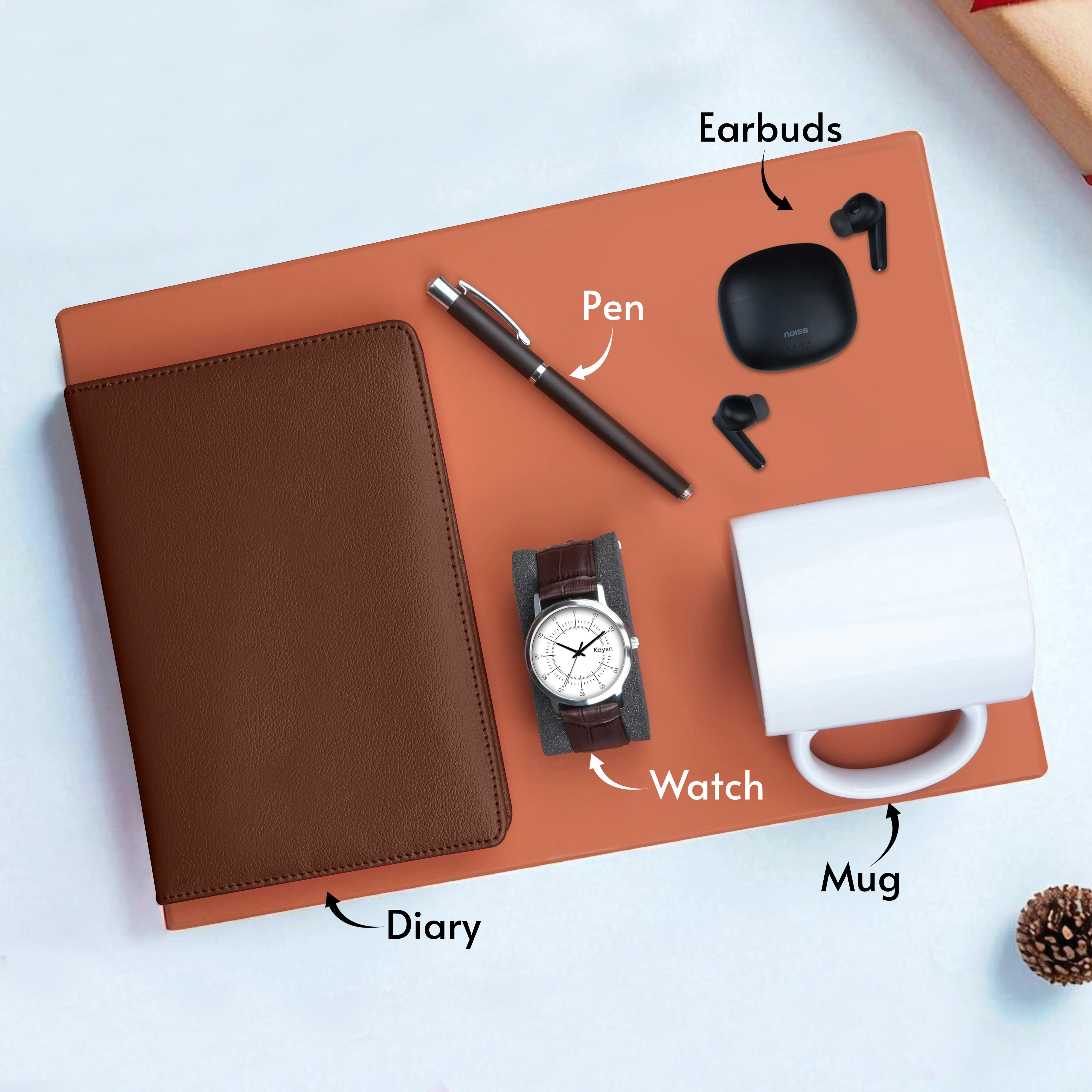 Diary Pen Earbuds Watch & Mug Gift Hamper