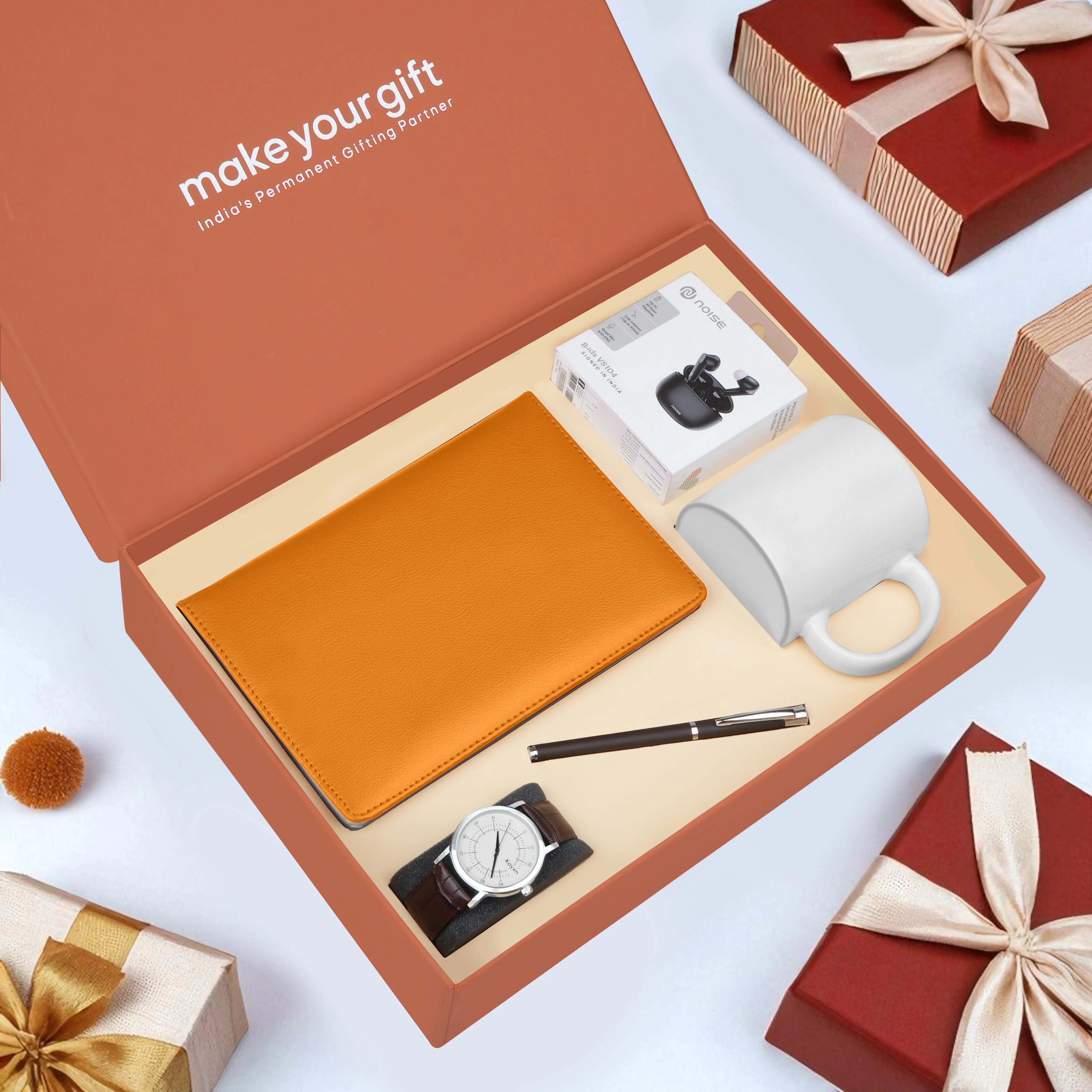 Diary Pen Earbuds Watch & Mug Gift Hamper