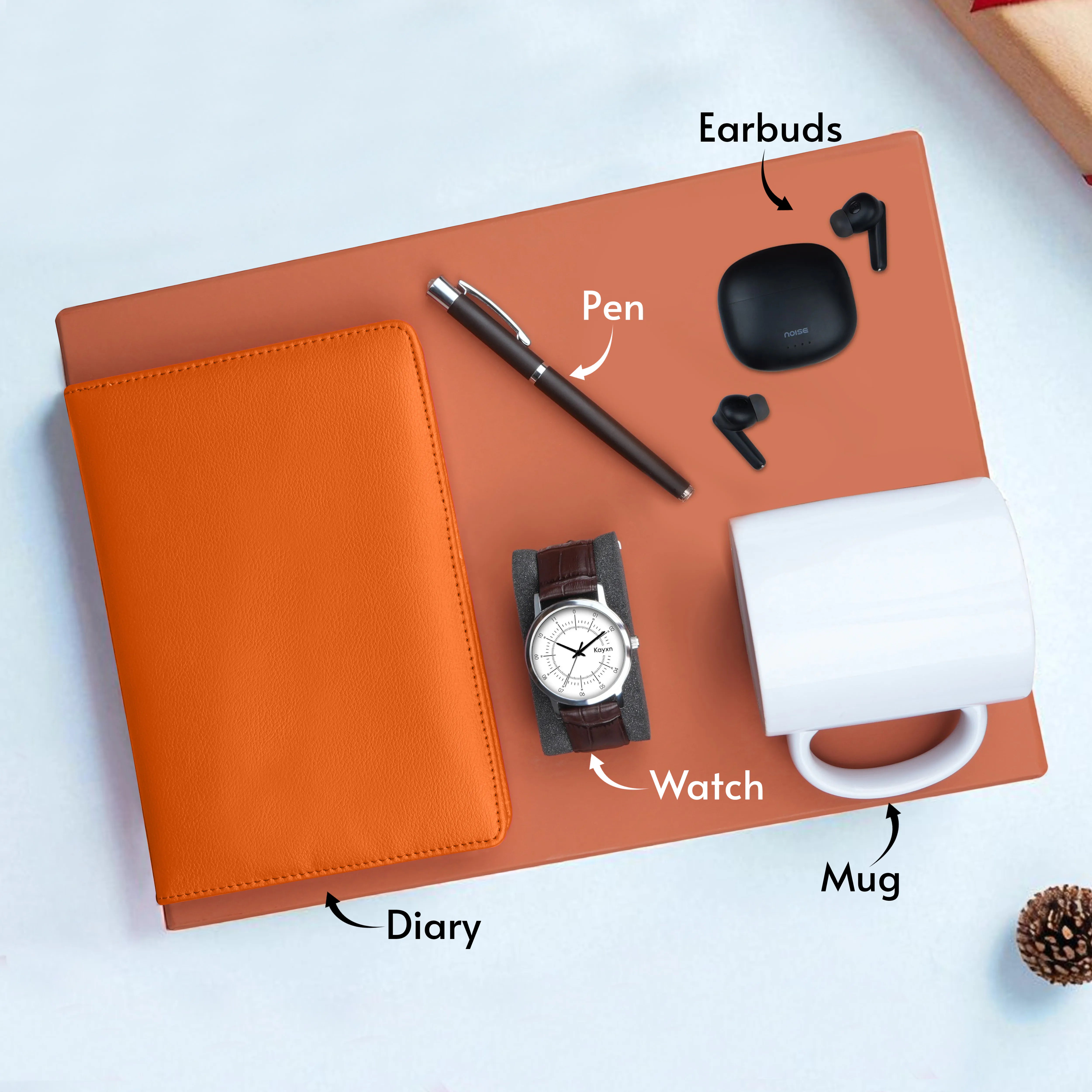 Diary Pen Earbuds Watch & Mug Gift Hamper