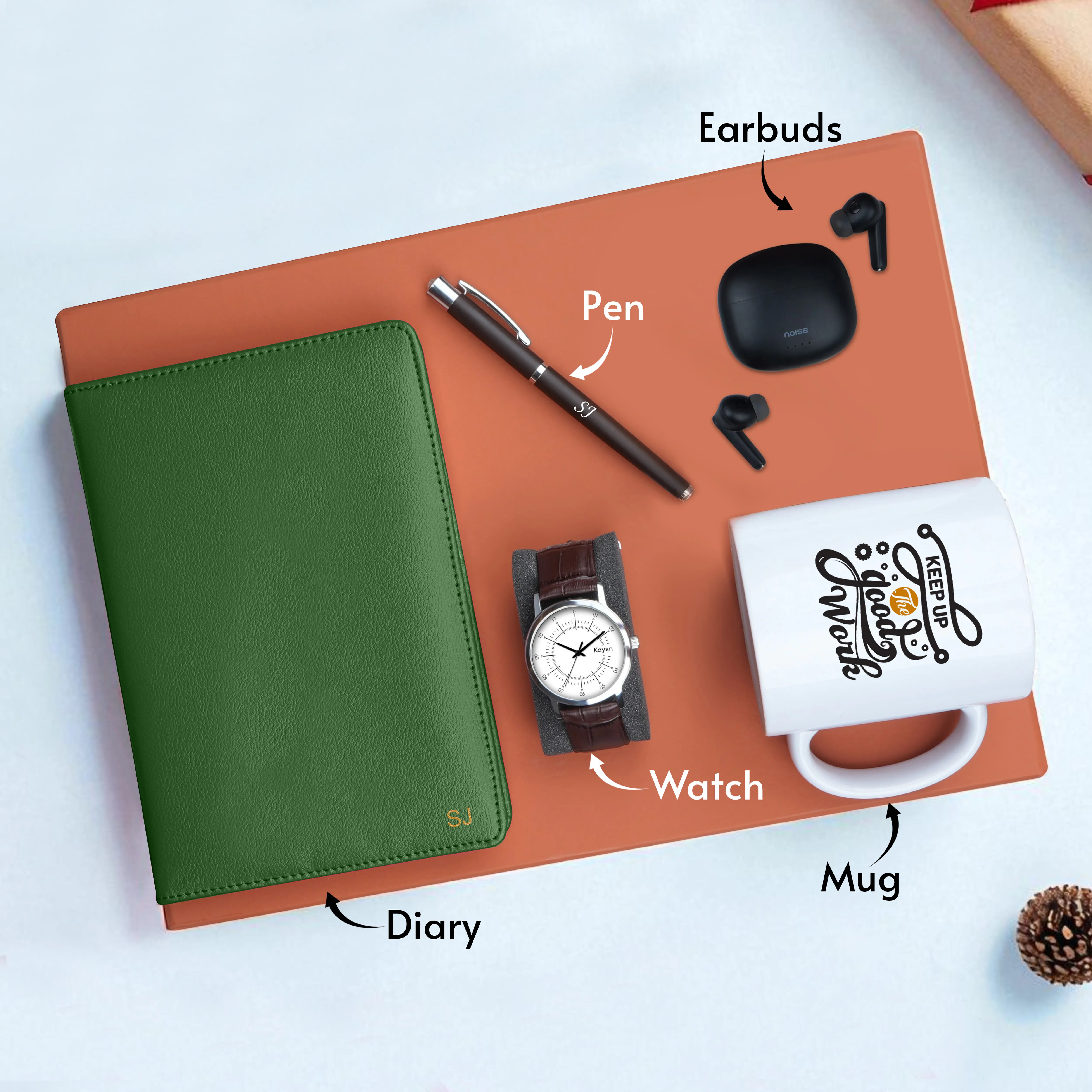 Diary Pen Earbuds Watch & Mug Gift Hamper