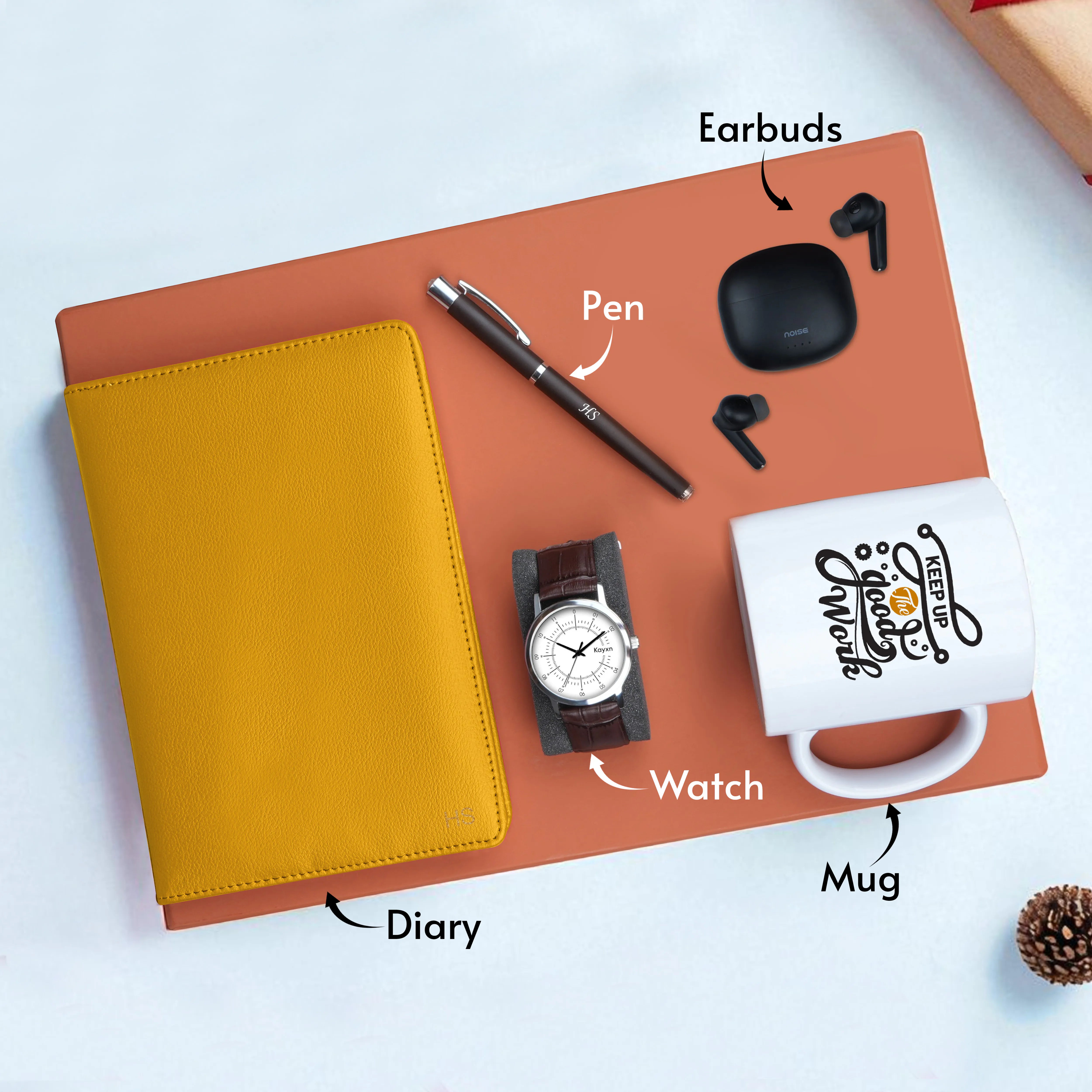 Diary Pen Earbuds Watch & Mug Gift Hamper