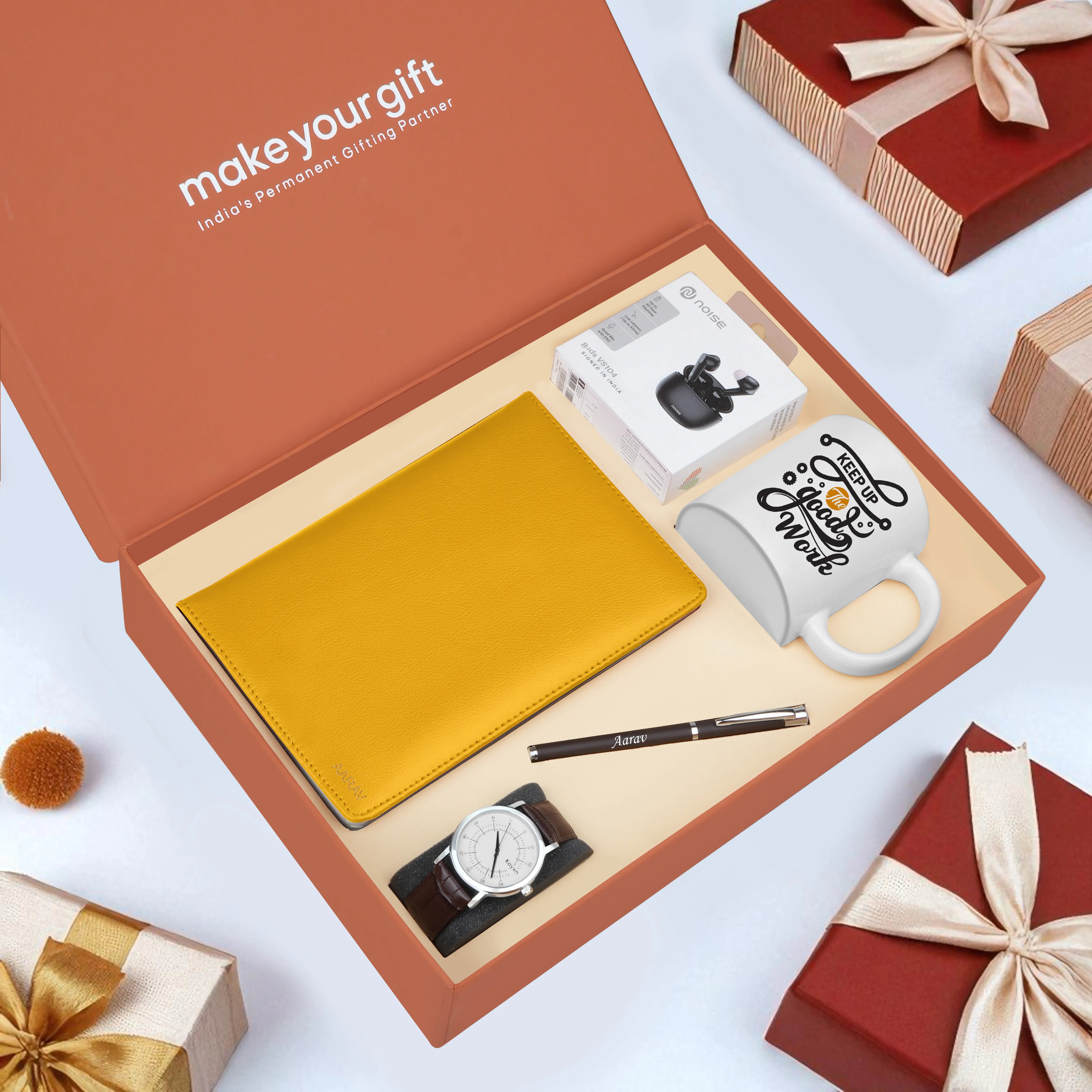 Diary Pen Earbuds Watch & Mug Gift Hamper