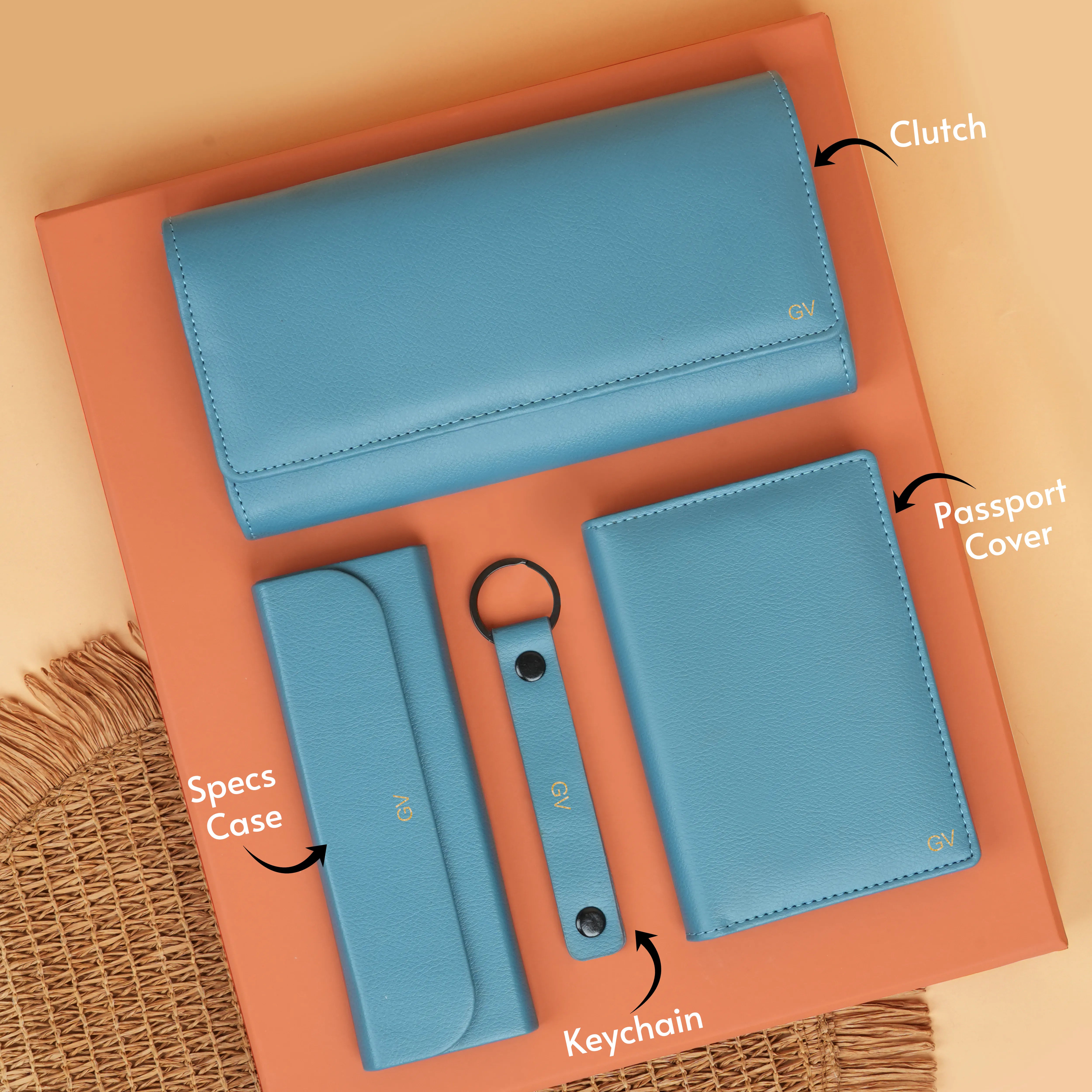 Clutch Passport Cover Keychain Eyewear Case Gift Hamper