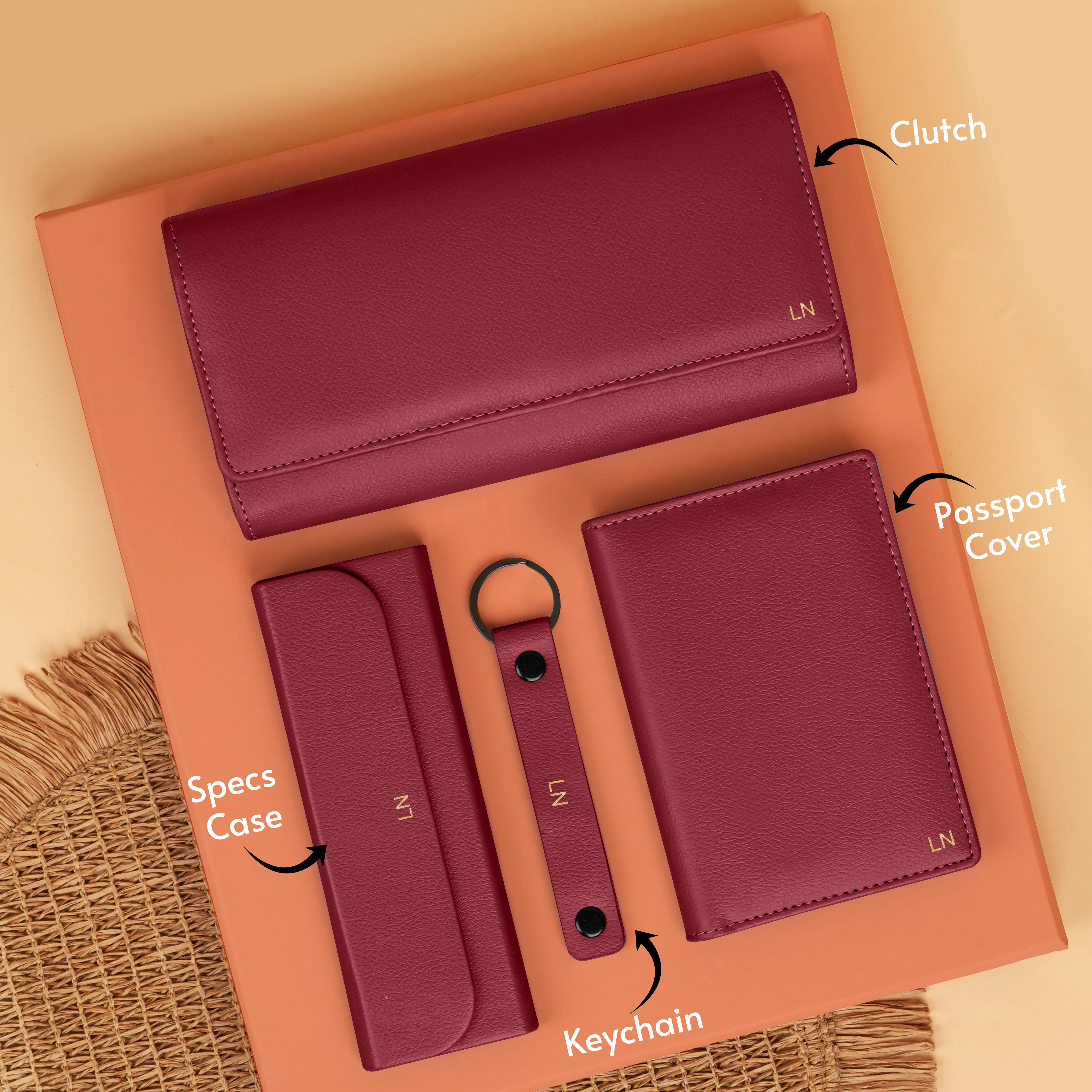 Clutch Passport Cover Keychain Eyewear Case Gift Hamper