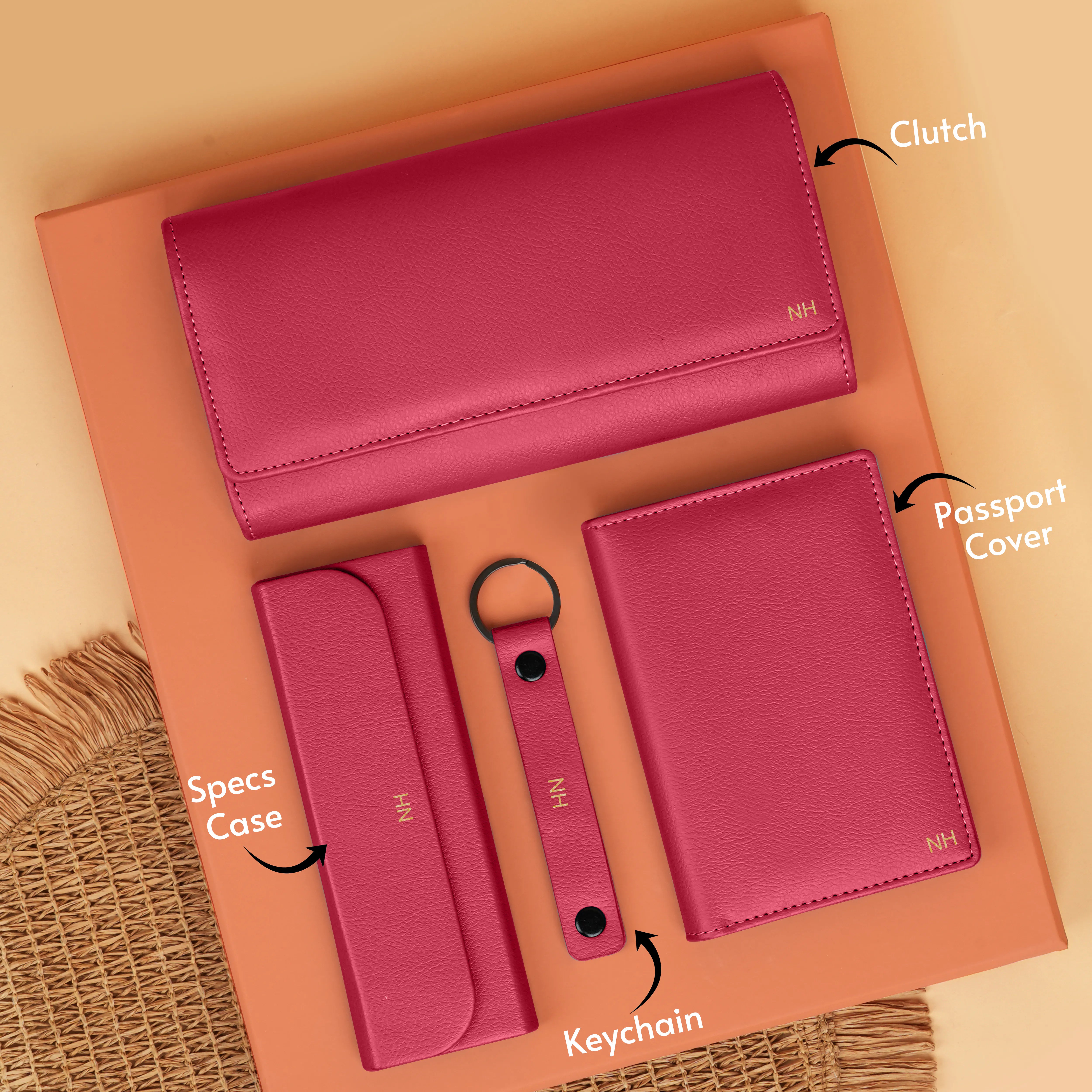 Clutch Passport Cover Keychain Eyewear Case Gift Hamper