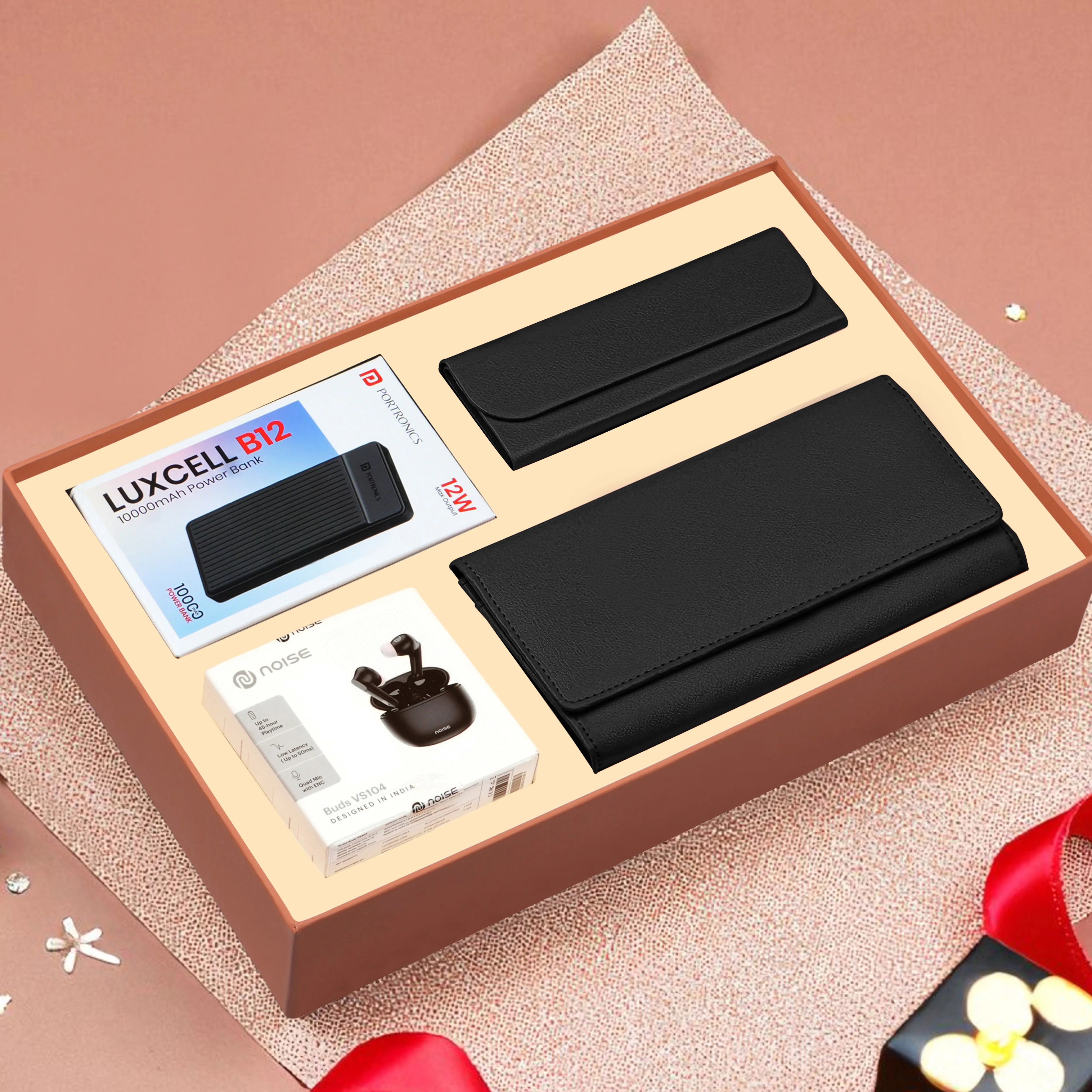 Clutch Power Bank Earbuds & Eyewear Case Gift Hamper