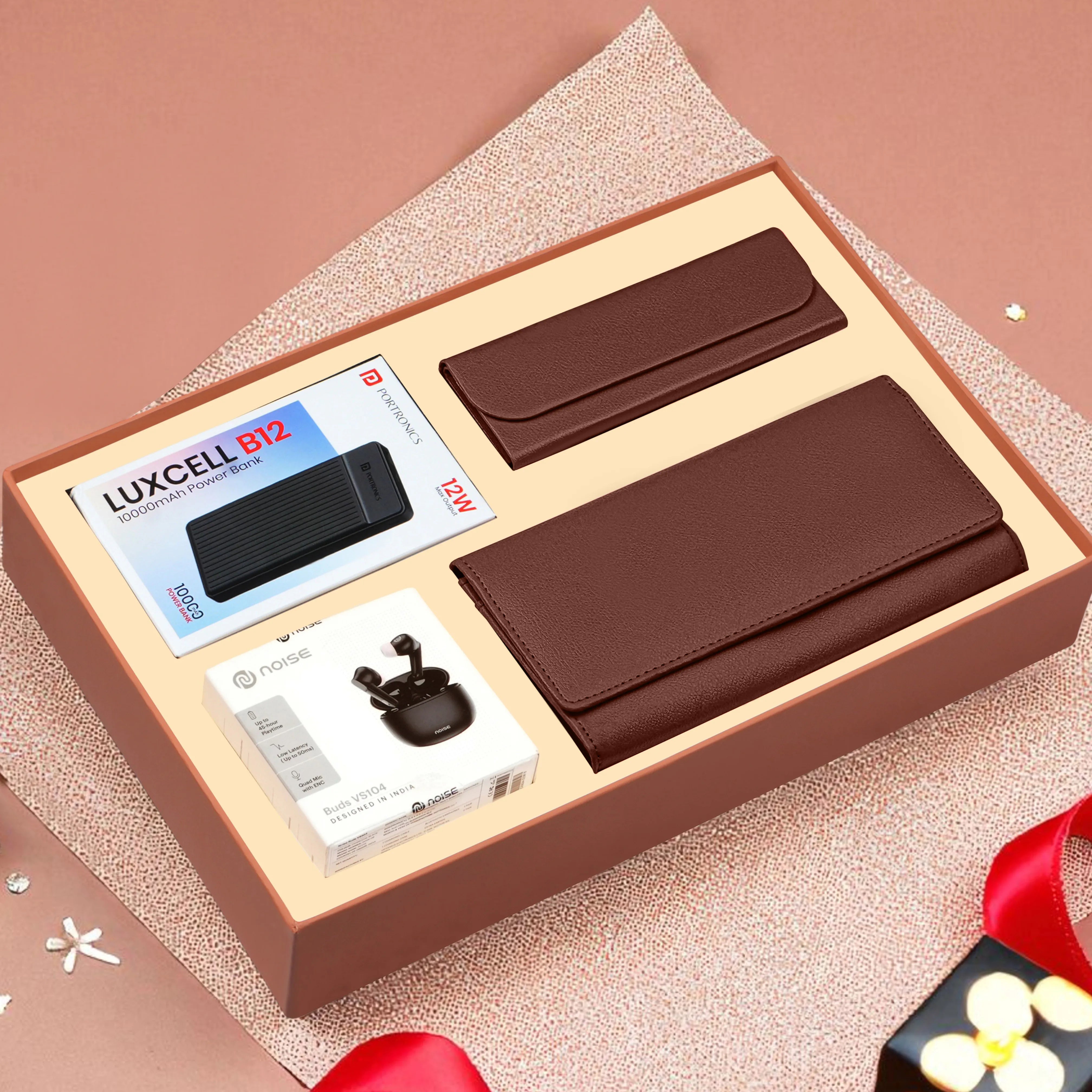Clutch Power Bank Earbuds & Eyewear Case Gift Hamper