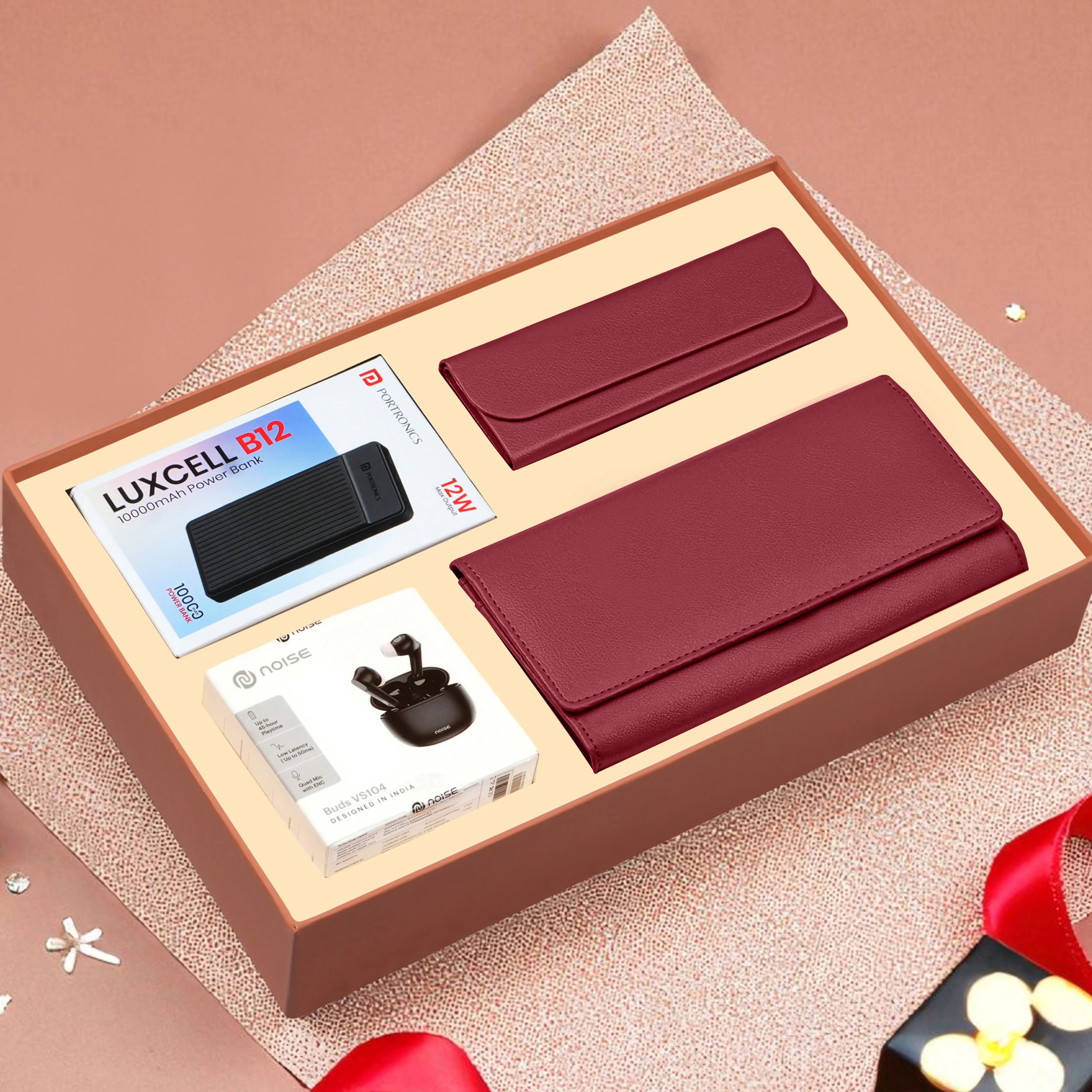 Clutch Power Bank Earbuds & Eyewear Case Gift Hamper