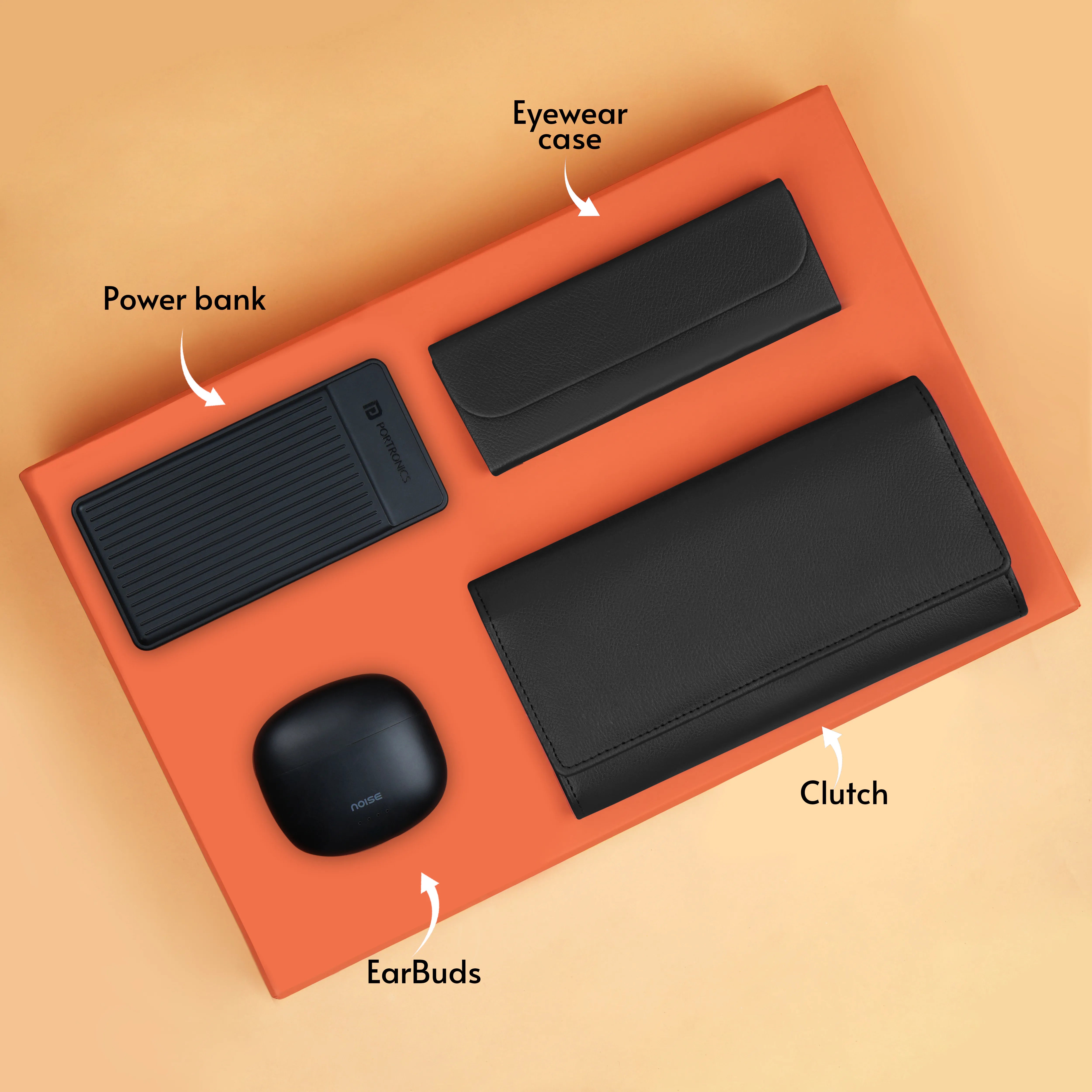 Clutch Power Bank Earbuds & Eyewear Case Gift Hamper